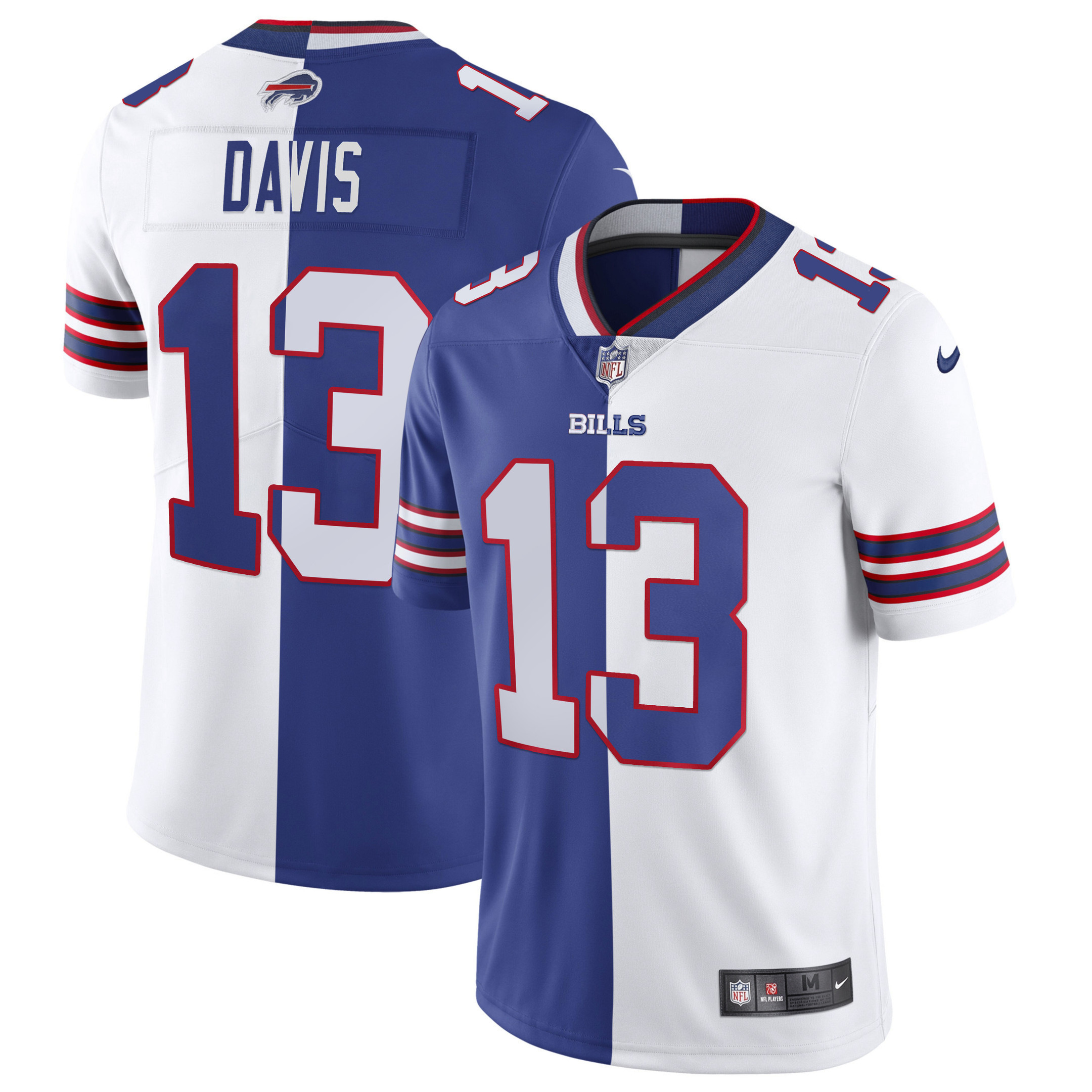 Gabriel Davis Buffalo Bills Split - All Stitched Split Royal White Jersey - All Stitched