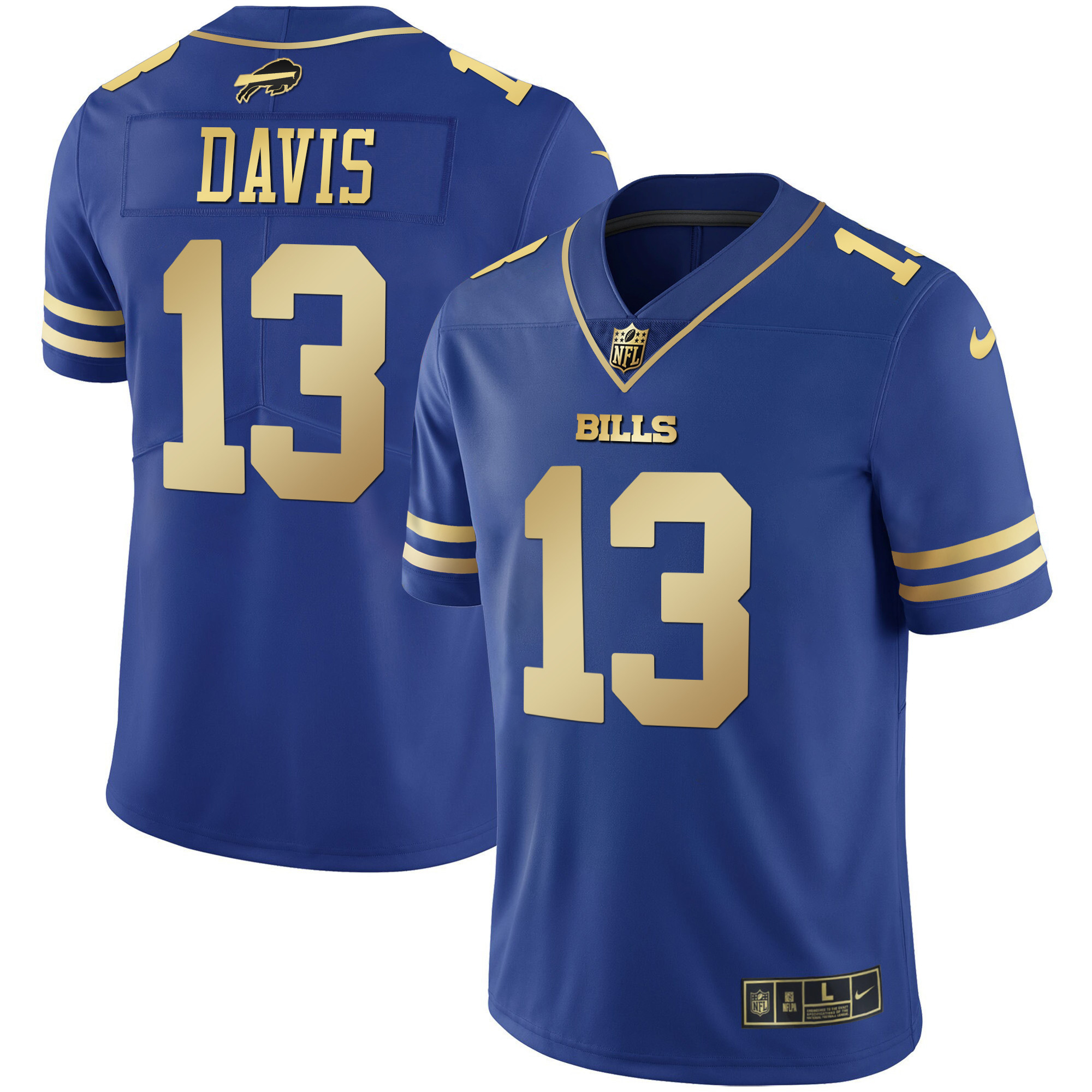 Gabriel Davis Men's Buffalo Bills Black Gold & Royal Gold Vapor Royal Gold Jersey - All Stitched