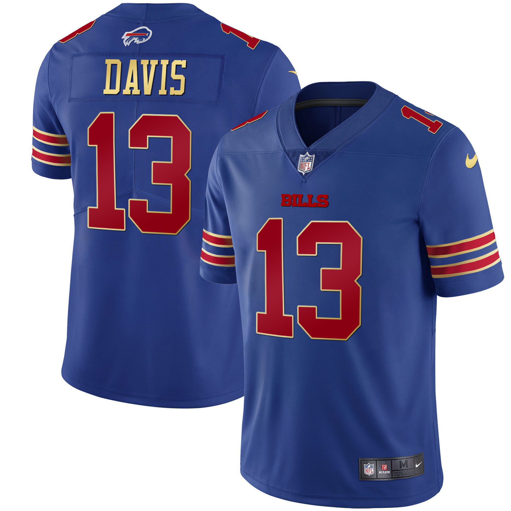 Gabriel Davis Men's Buffalo Bills Black Gold & Royal Gold Vapor Royal Red Jersey - All Stitched