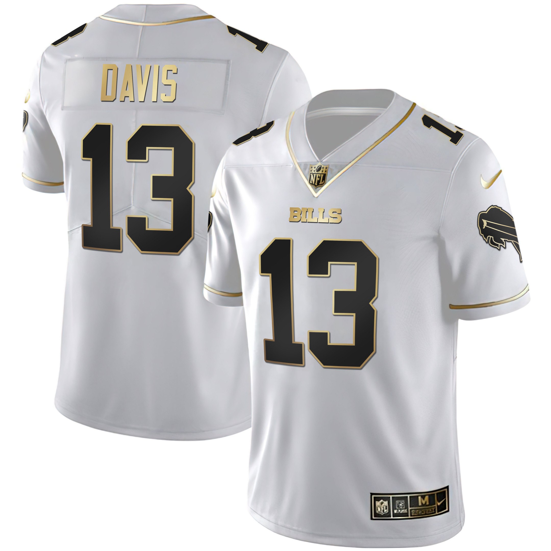 Gabriel Davis Men's Buffalo Bills White Gold & Black Gold - All Stitched White Gold Jersey - All Stitched
