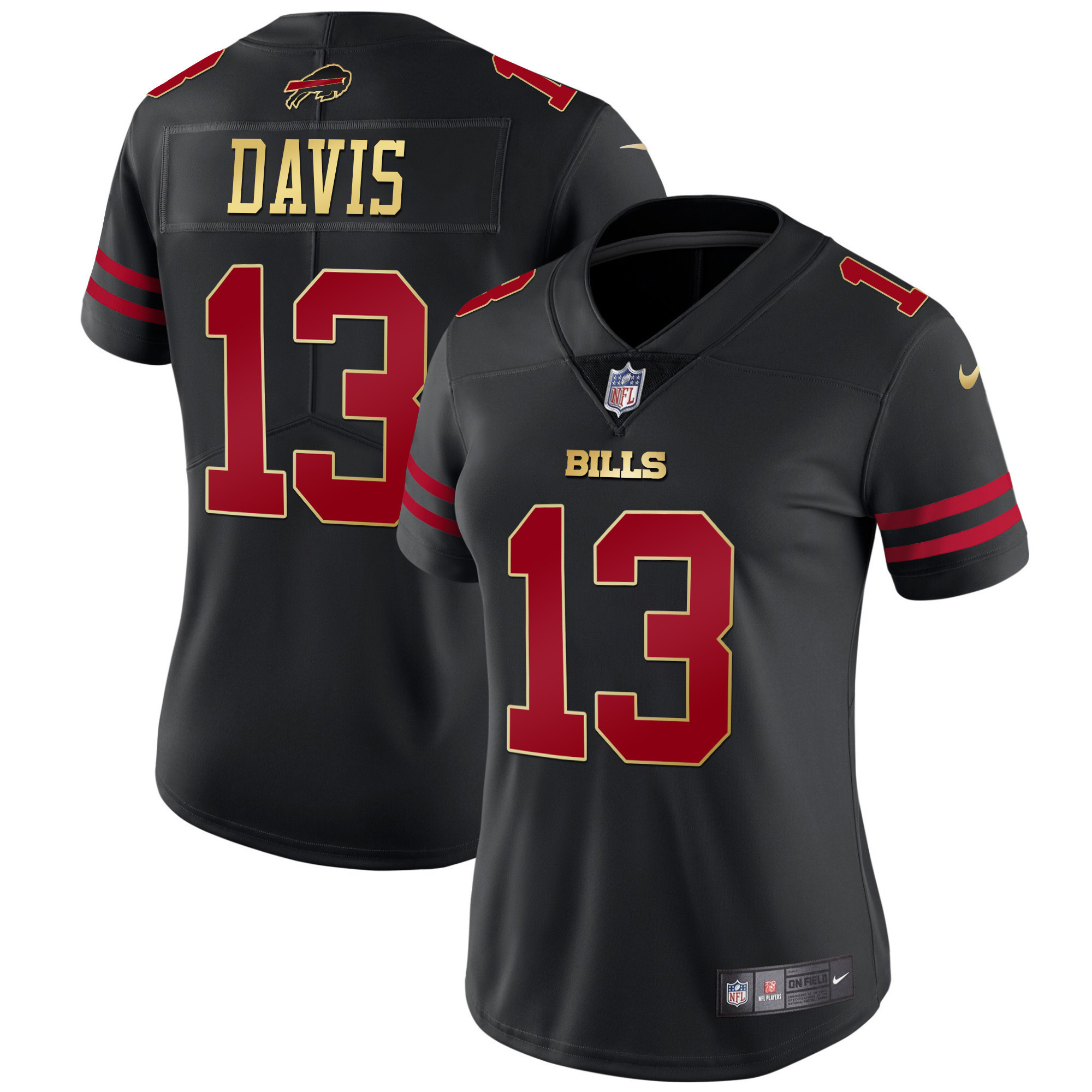 Gabriel Davis Women's Buffalo Bills Black Red Vapor Black Red Jersey - All Stitched