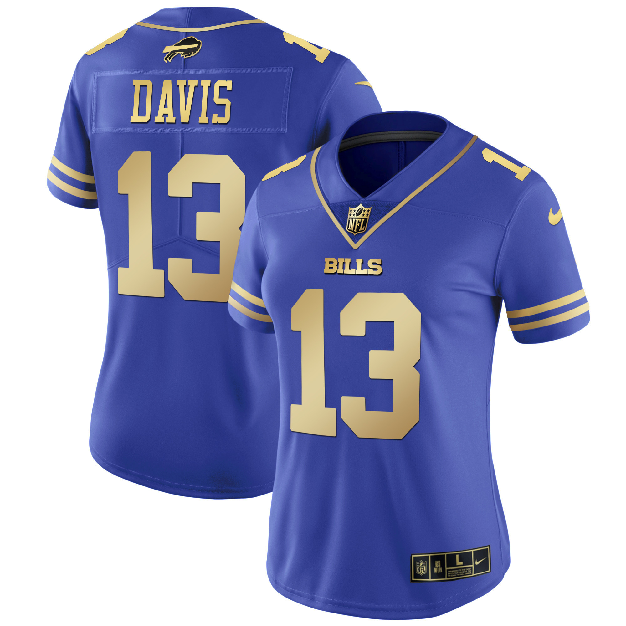 Gabriel Davis Women's Buffalo Bills Black Red Vapor Royal Gold Jersey - All Stitched
