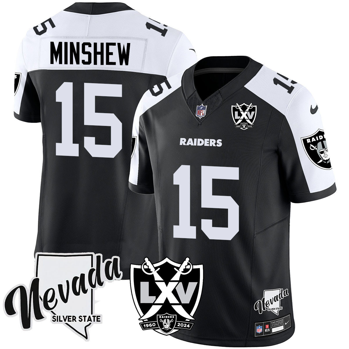 Gardner Minshew Men's Las Vegas Raiders 2024 Vapor Limited Black Alternate Jersey - All Stitched