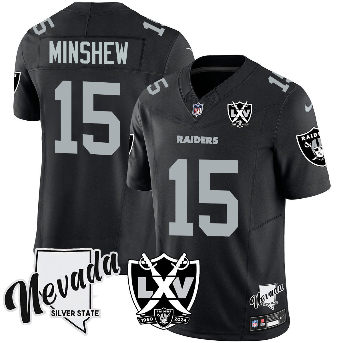 Gardner Minshew Men's Las Vegas Raiders 2024 Vapor Limited Black Jersey - All Stitched