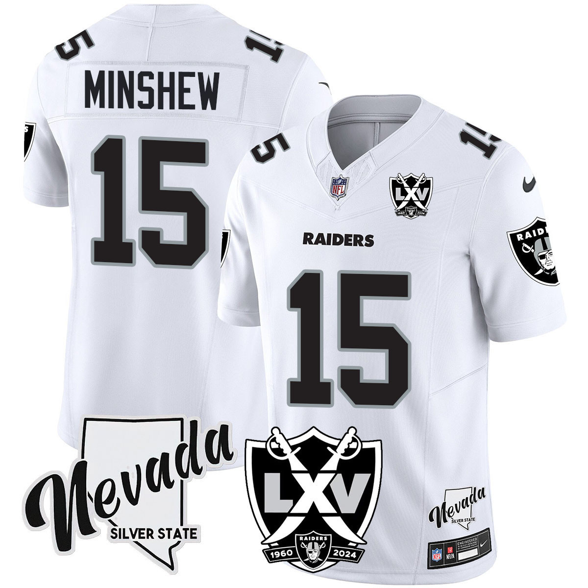 Gardner Minshew Men's Las Vegas Raiders 2024 Vapor Limited White Limited Jersey - All Stitched