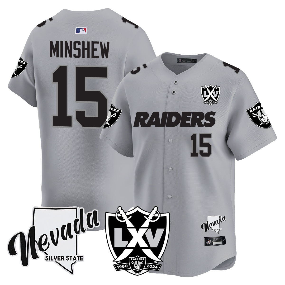Gardner Minshew Men's Las Vegas Raiders 2024 Vapor Premier Limited Silver Jersey - All Stitched