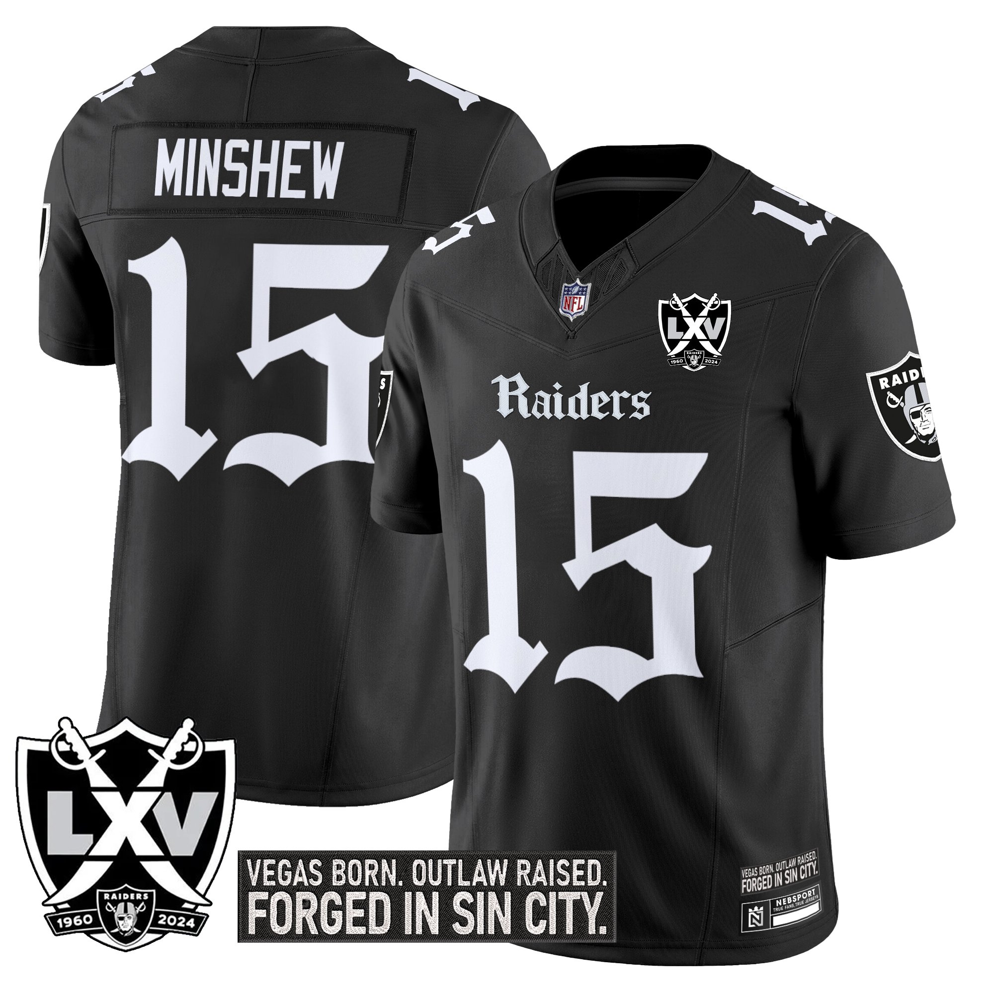 Gardner Minshew Men's Las Vegas Raiders 'Gothic Sin City Shadows Edition' Vapor Limited Black Jersey - All Stitched