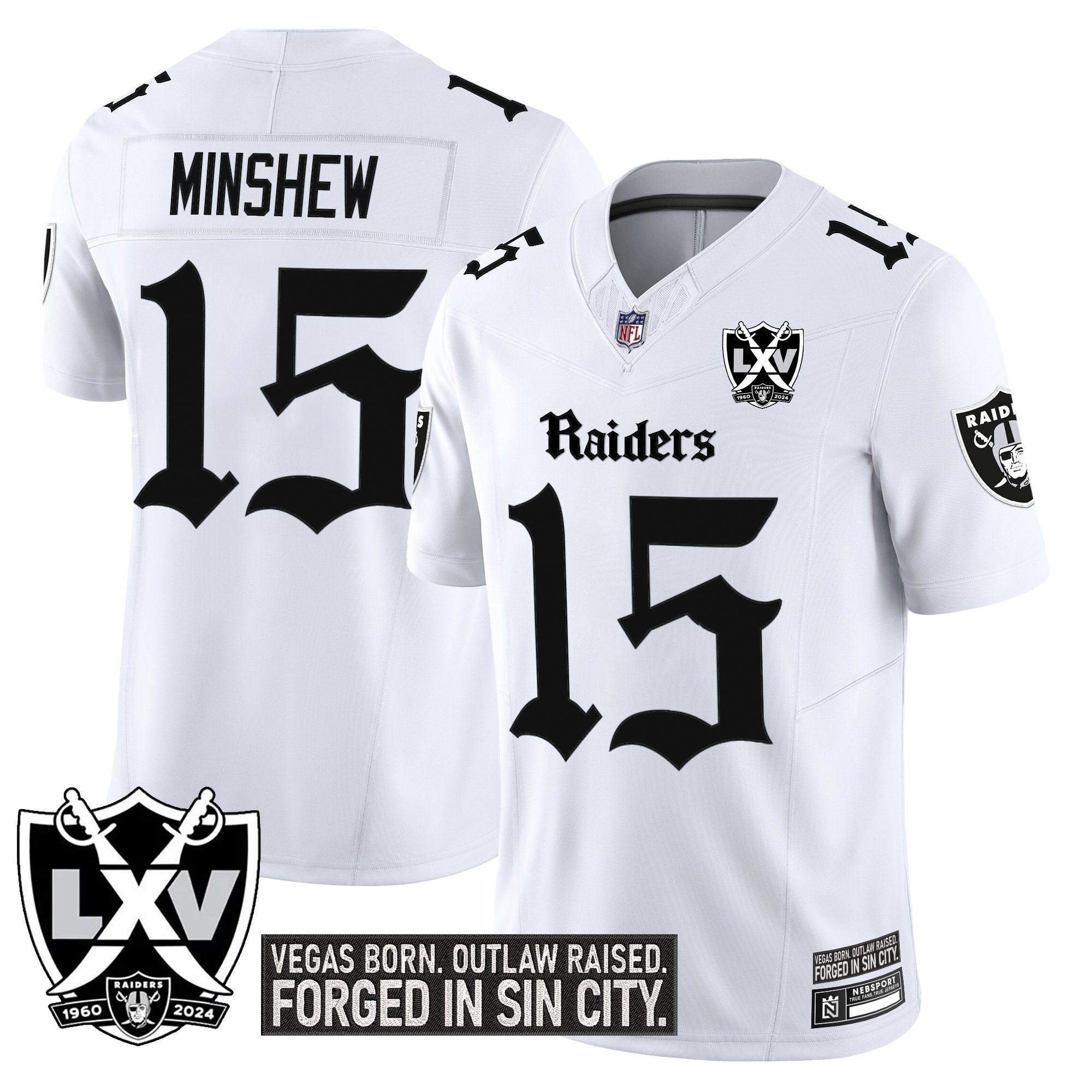 Gardner Minshew Men's Las Vegas Raiders 'Gothic Sin City Shadows Edition' Vapor Limited White Jersey - All Stitched
