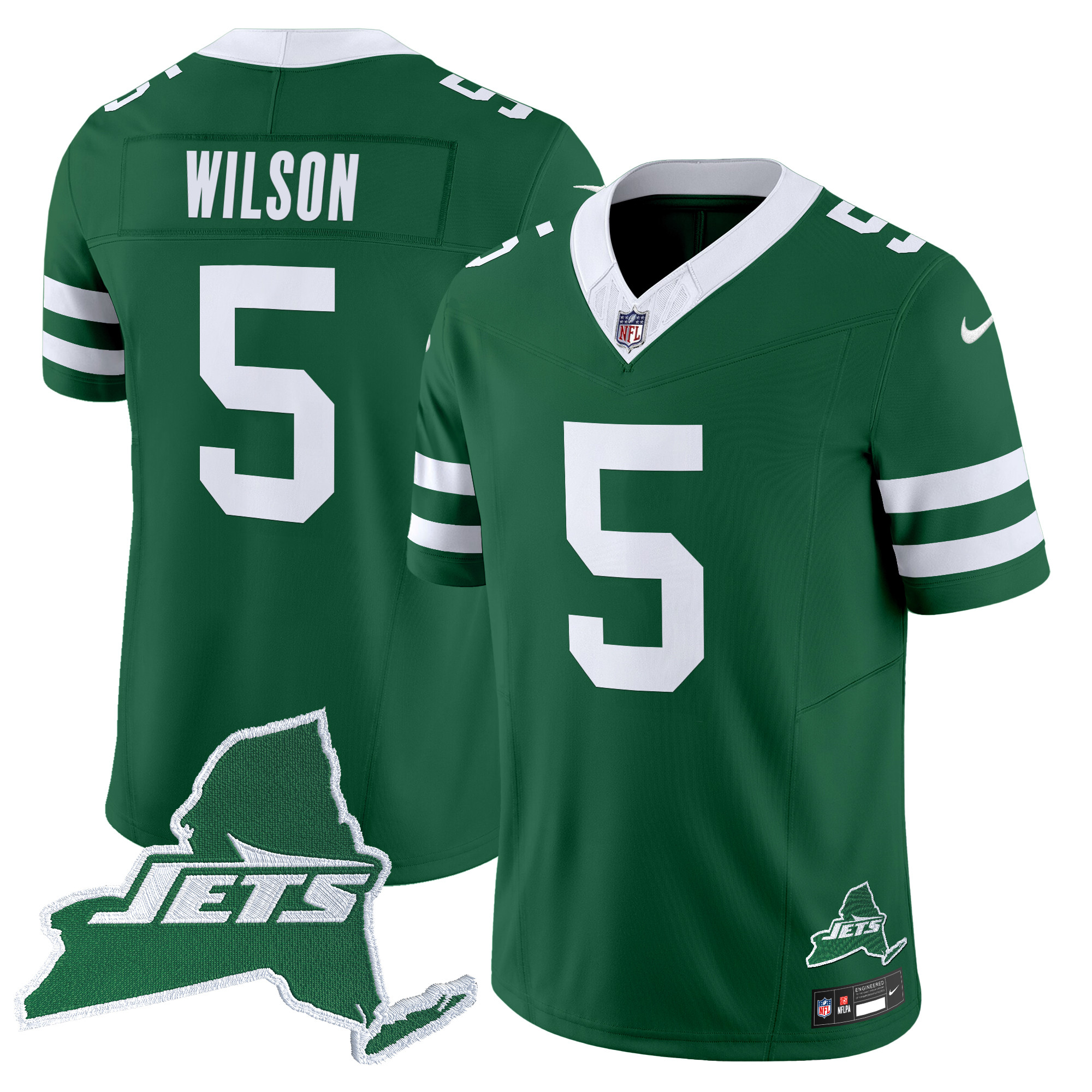 Garrett Wilson Men's New York Jets Home Patch Vapor Legacy Limited Green Jersey - All Stitched