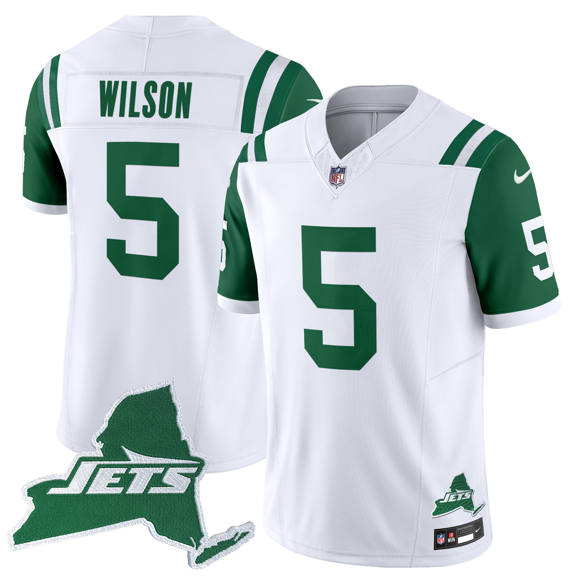 Garrett Wilson Men's New York Jets Home Patch Vapor Legacy Limited Throwback Jersey - All Stitched