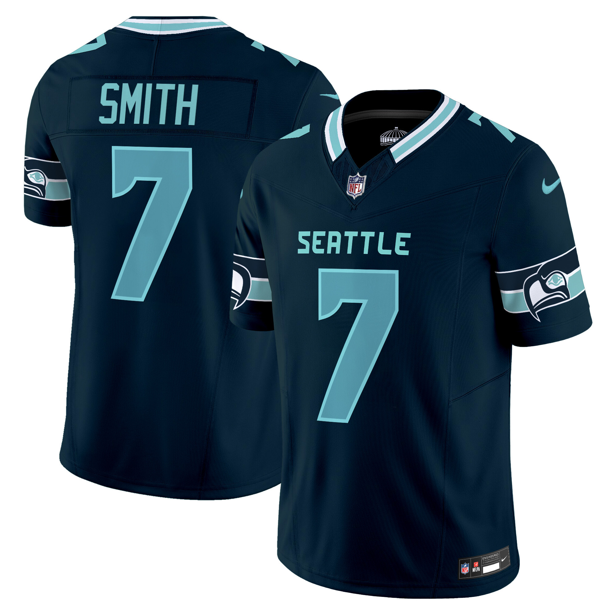 Geno Smith Men's Seattle Seahawks "Seattle City" Vapor Limited Navy Jersey - All Stitched