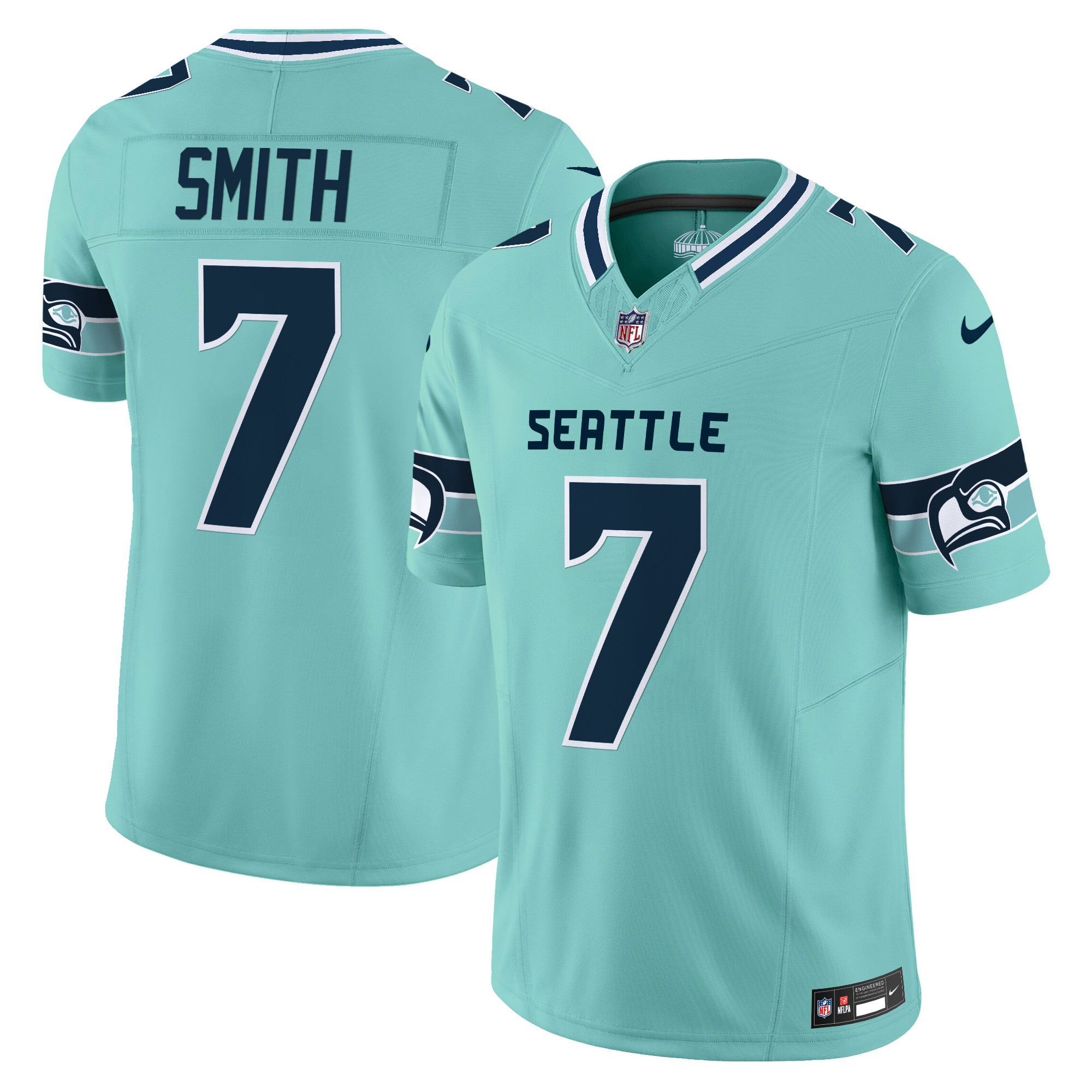 Geno Smith Men's Seattle Seahawks "Seattle City" Vapor Limited Teal Jersey - All Stitched