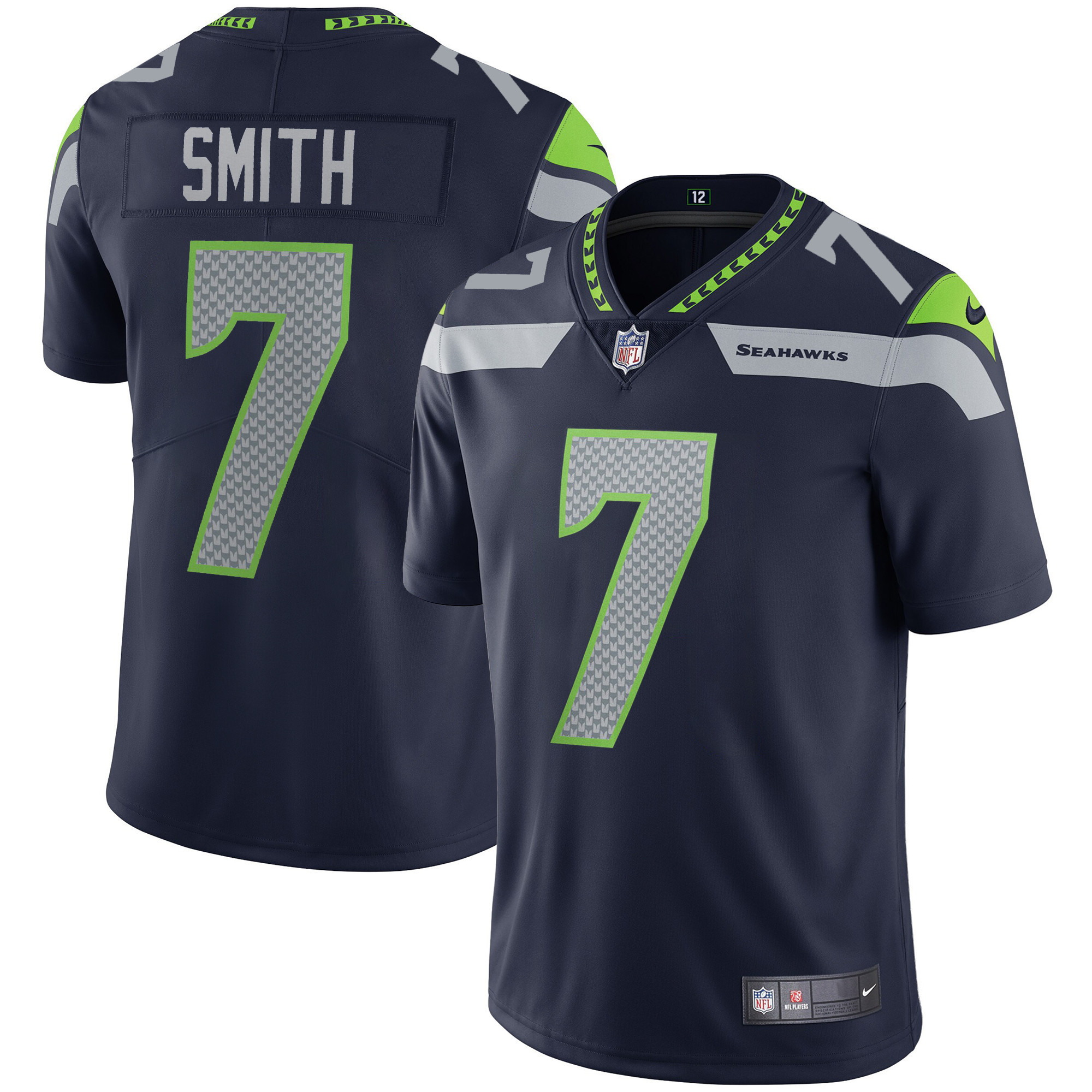 Geno Smith Men's Seattle Seahawks Vapor Royal Jersey - All Stitched