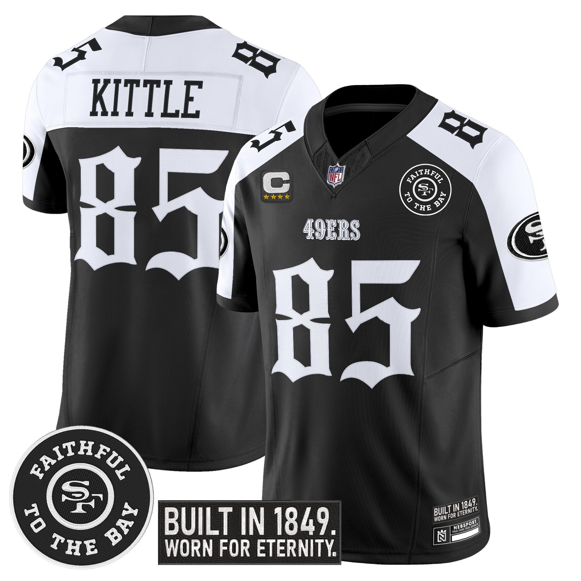 George Kittle Men's San Francisco 49ers 'Fog City Gothic Edition' Vapor Limited Alternate Jersey - All Stitched