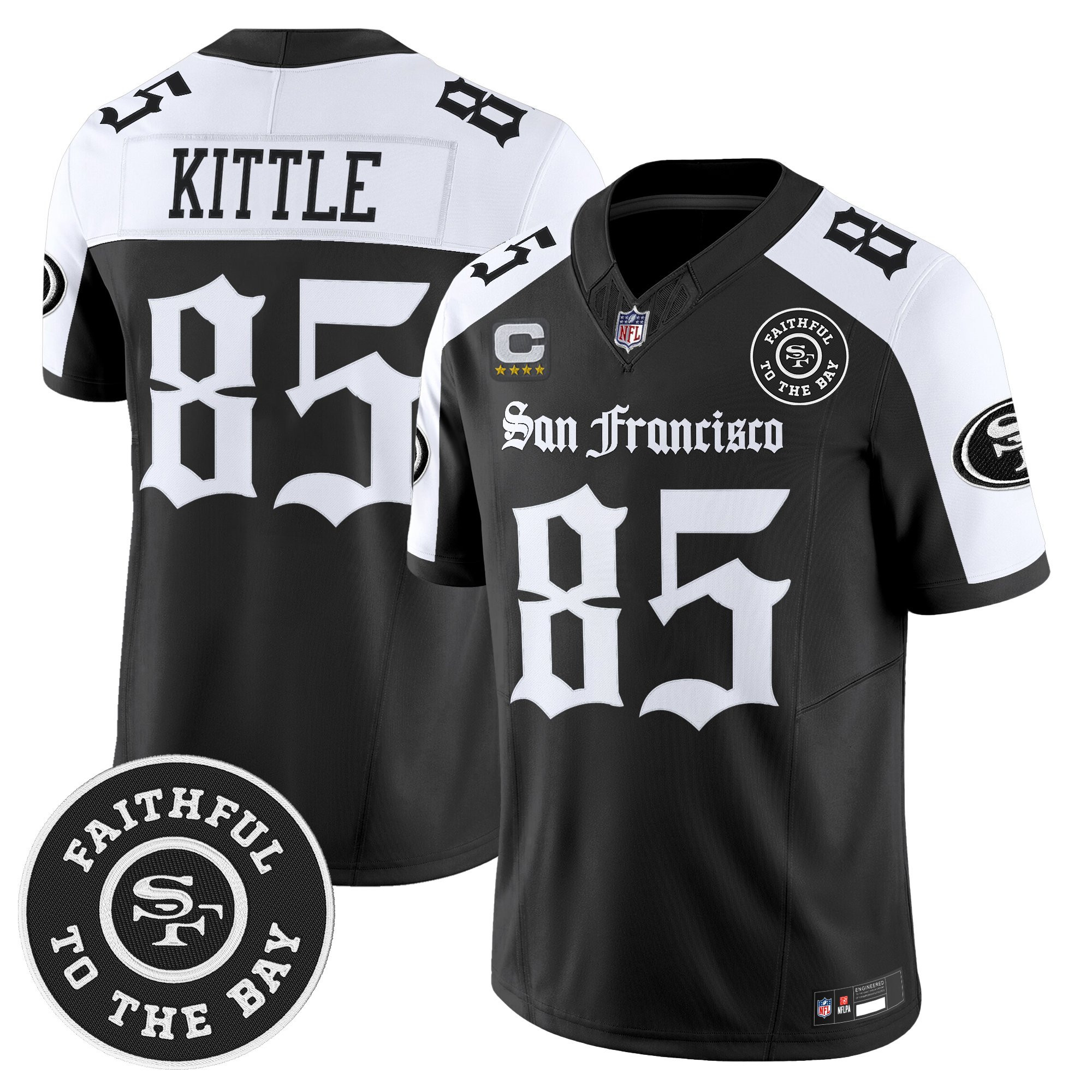 George Kittle Men's San Francisco 49ers 'Gothic Edition' Vapor Limited Alternate Jersey - All Stitched