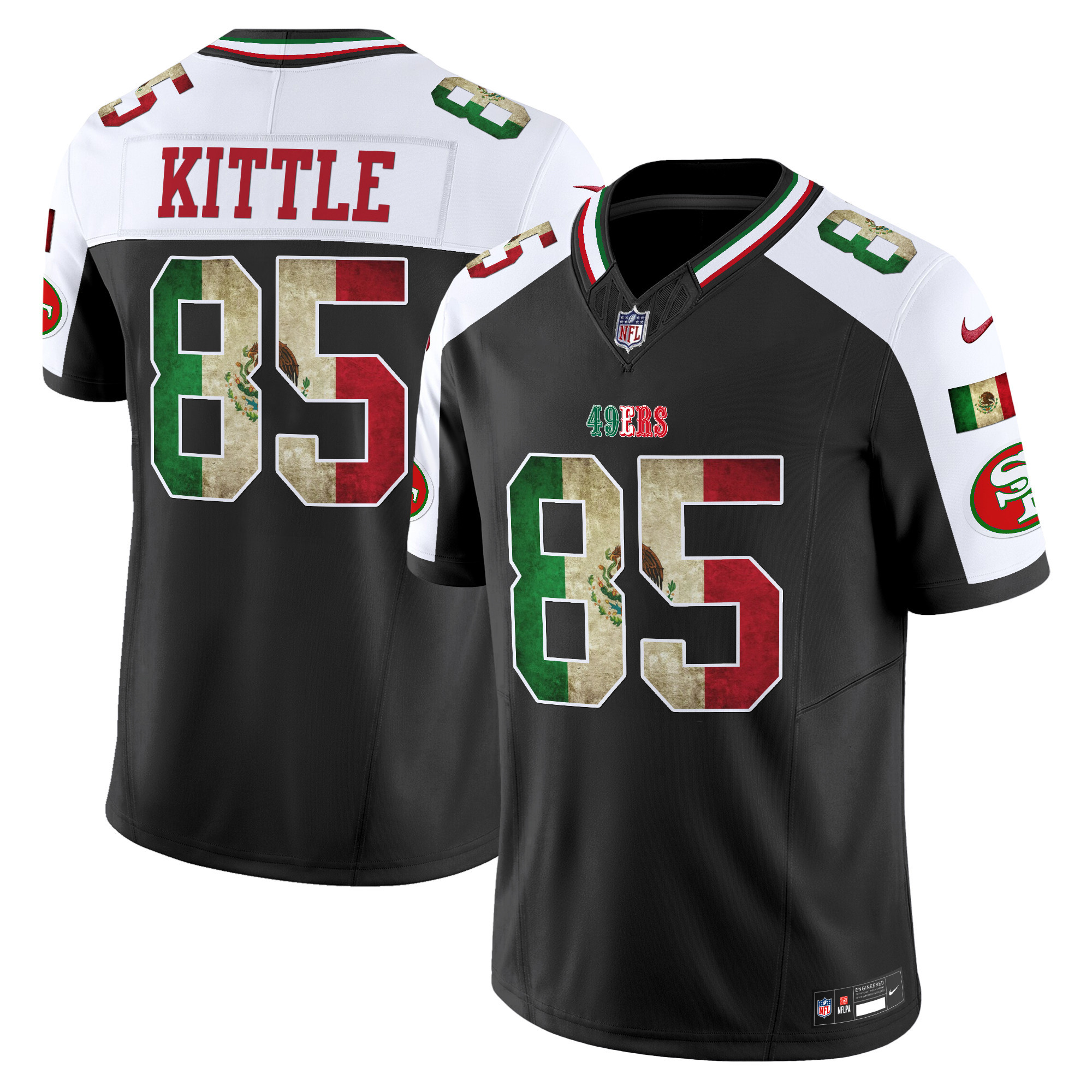 George Kittle Men's San Francisco 49ers Mexico Vapor Limited Black Alternate Jersey - All Stitched