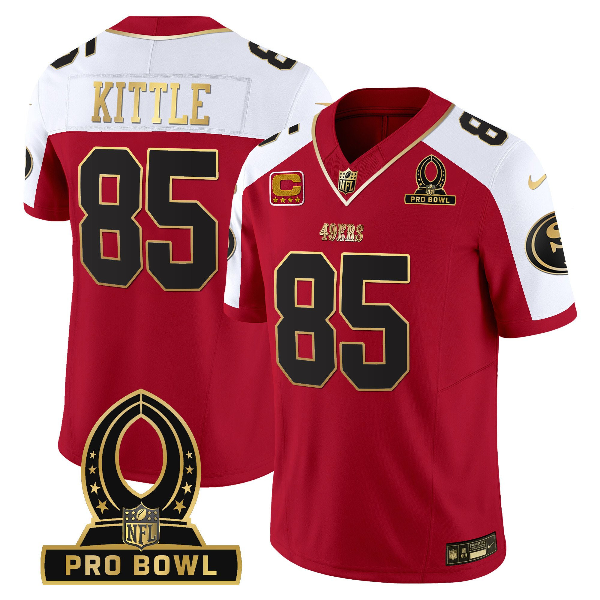 George Kittle San Francisco 49ers 2024 Pro Bowl Patch Vapor Alternate Jersey - All Stitched