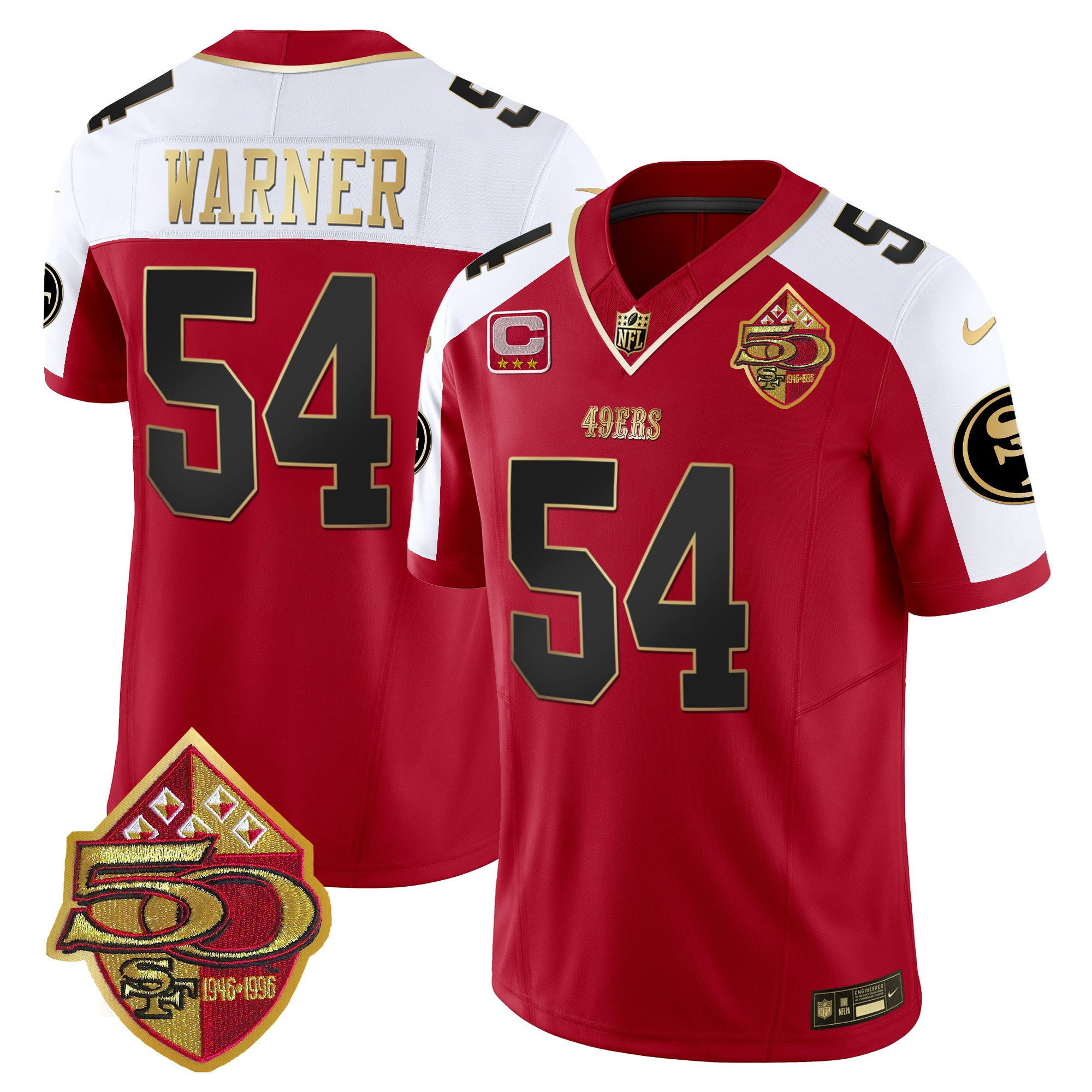 George Kittle San Francisco 49ers 50th Anniversary Patch Vapor Limited Alternate Jersey - All Stitched