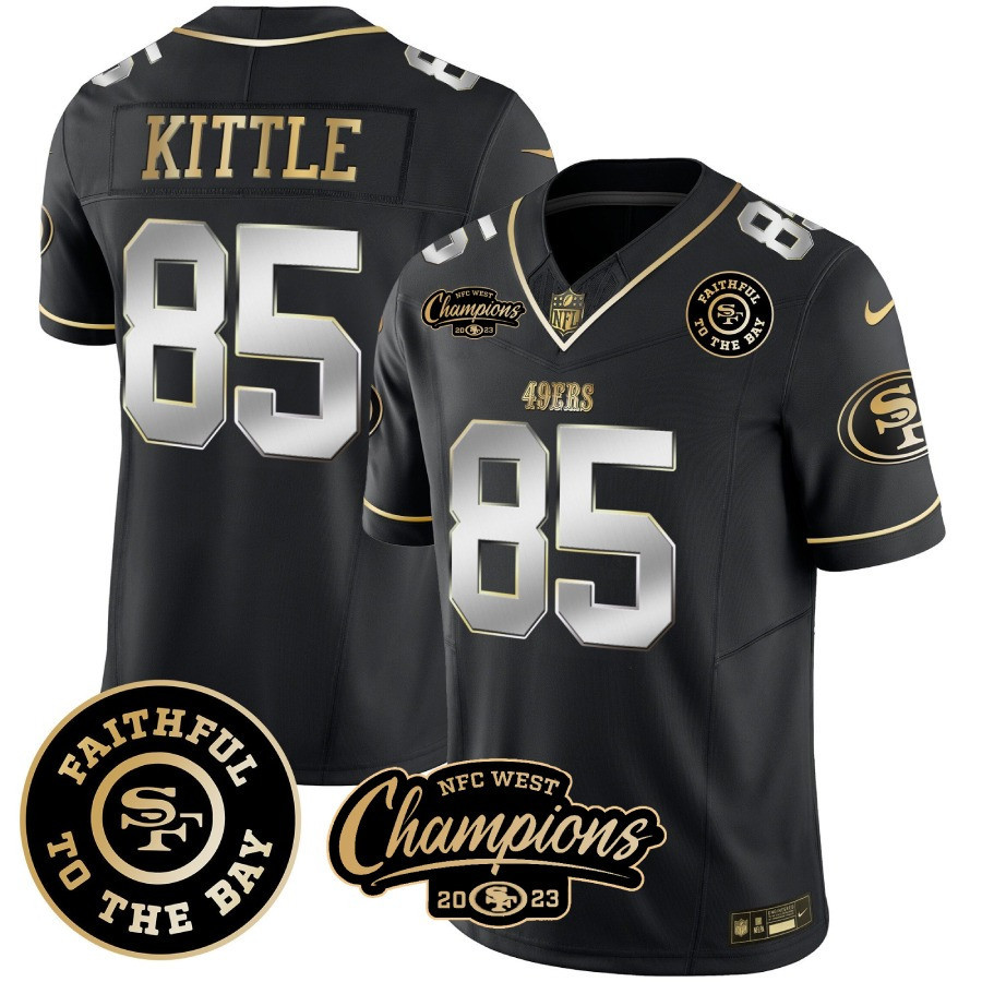George Kittle San Francisco 49ers Vapor Limited NFC West Champs Black Jersey - All Stitched