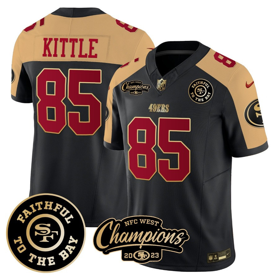 George Kittle San Francisco 49ers Vapor Limited NFC West Champs Black/Brown Jersey - All Stitched