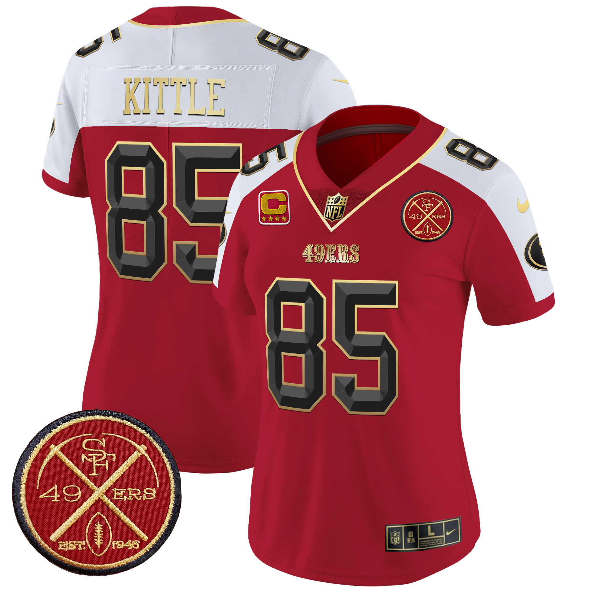George Kittle Women's San Francisco 49ers Est.1946 Patch Vapor Limited Alternate Jersey - All Stitched