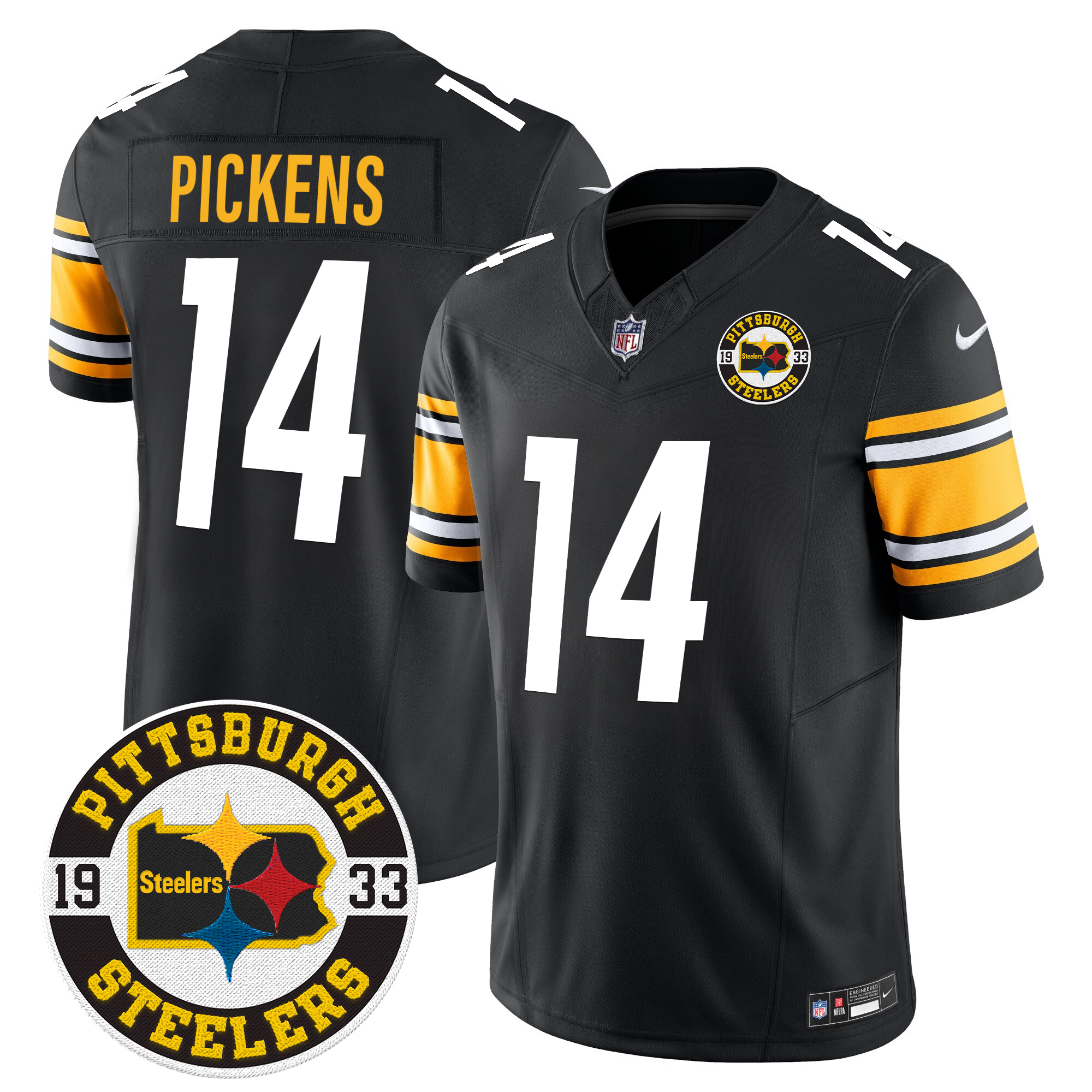 George Pickens Men's Pittsburgh Steelers 2024 Vapor Limited Black Jersey - All Stitched