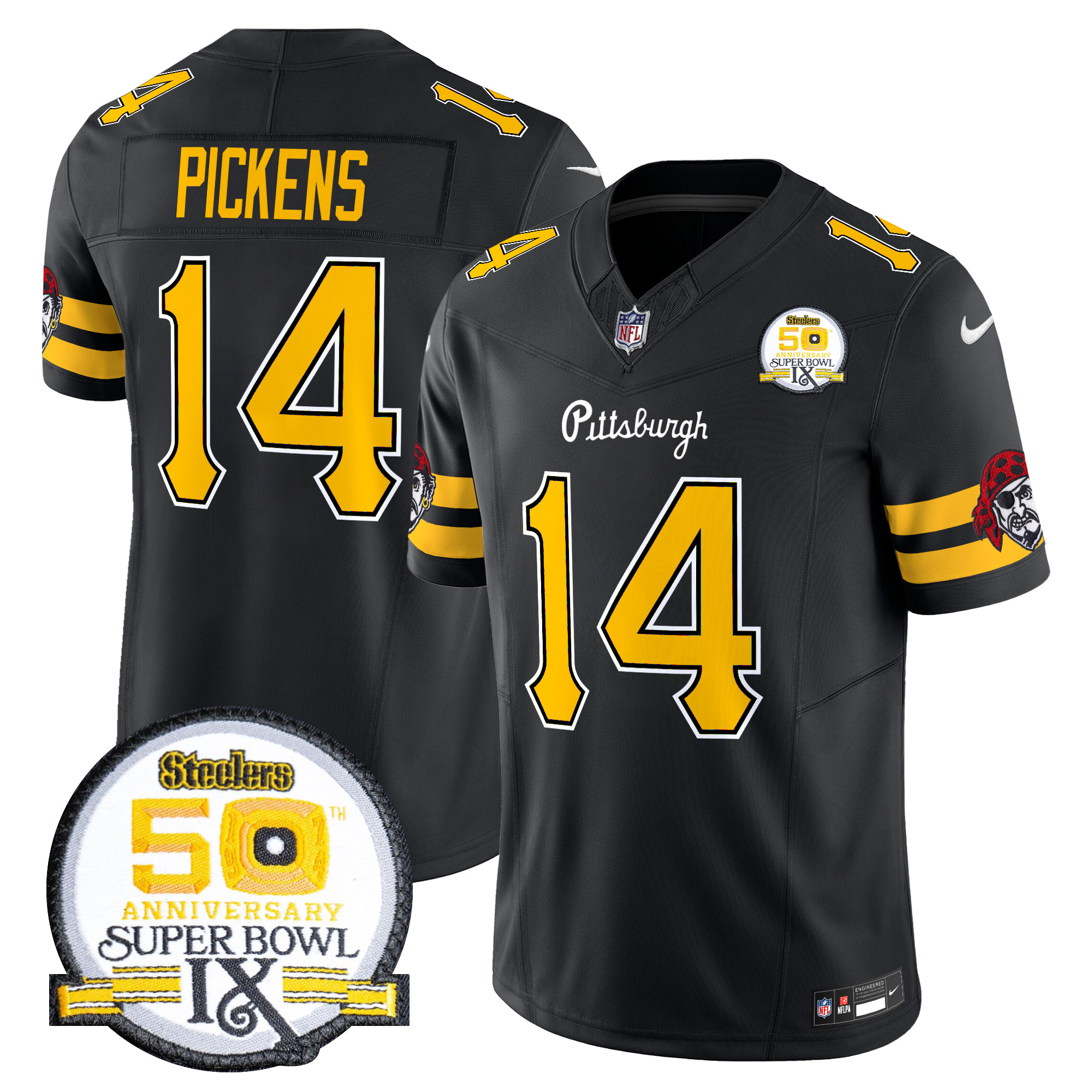 George Pickens Men's Pittsburgh Steelers 2024 Vapor Limited Black Jersey - All Stitched