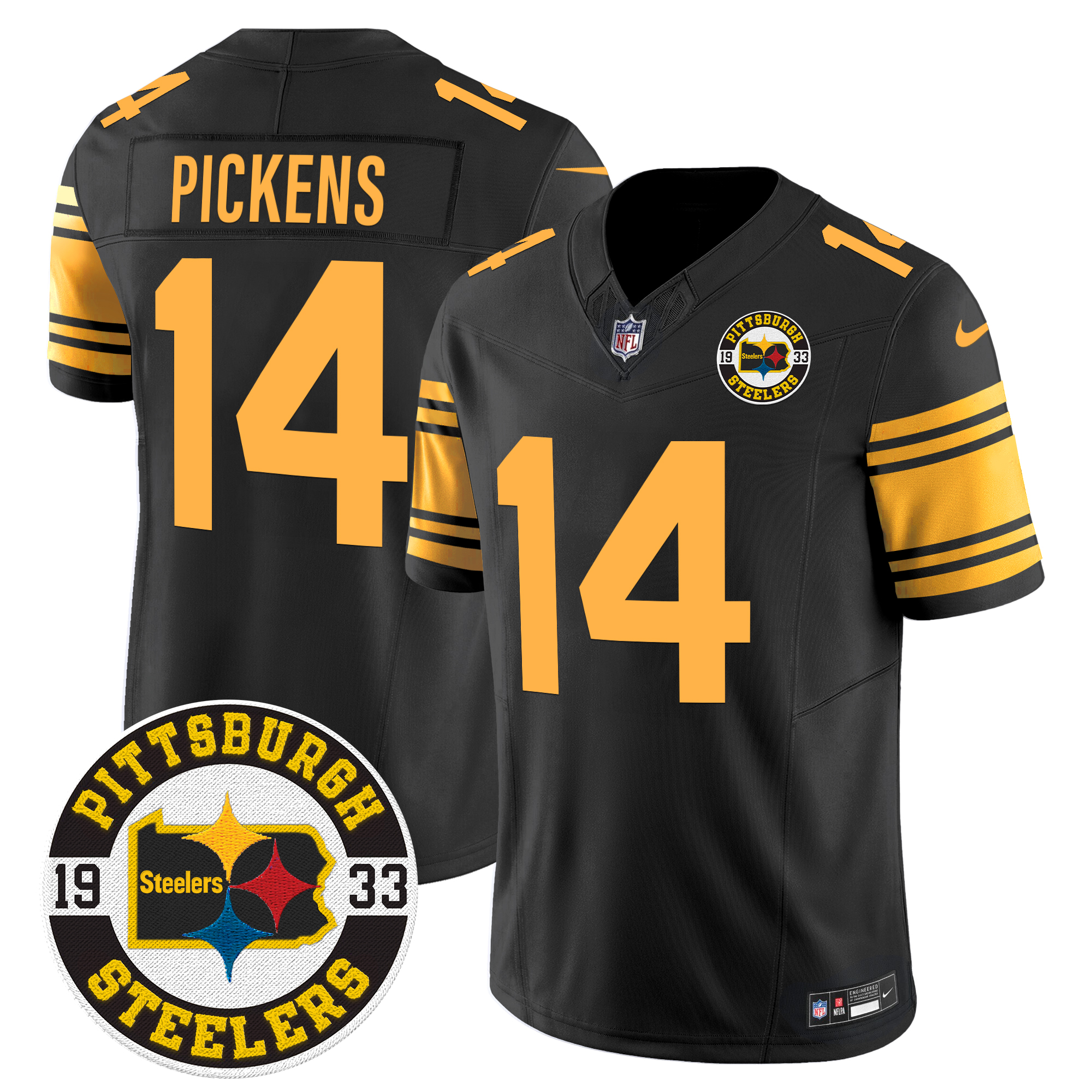 George Pickens Men's Pittsburgh Steelers 2024 Vapor Limited Color Rush Jersey - All Stitched
