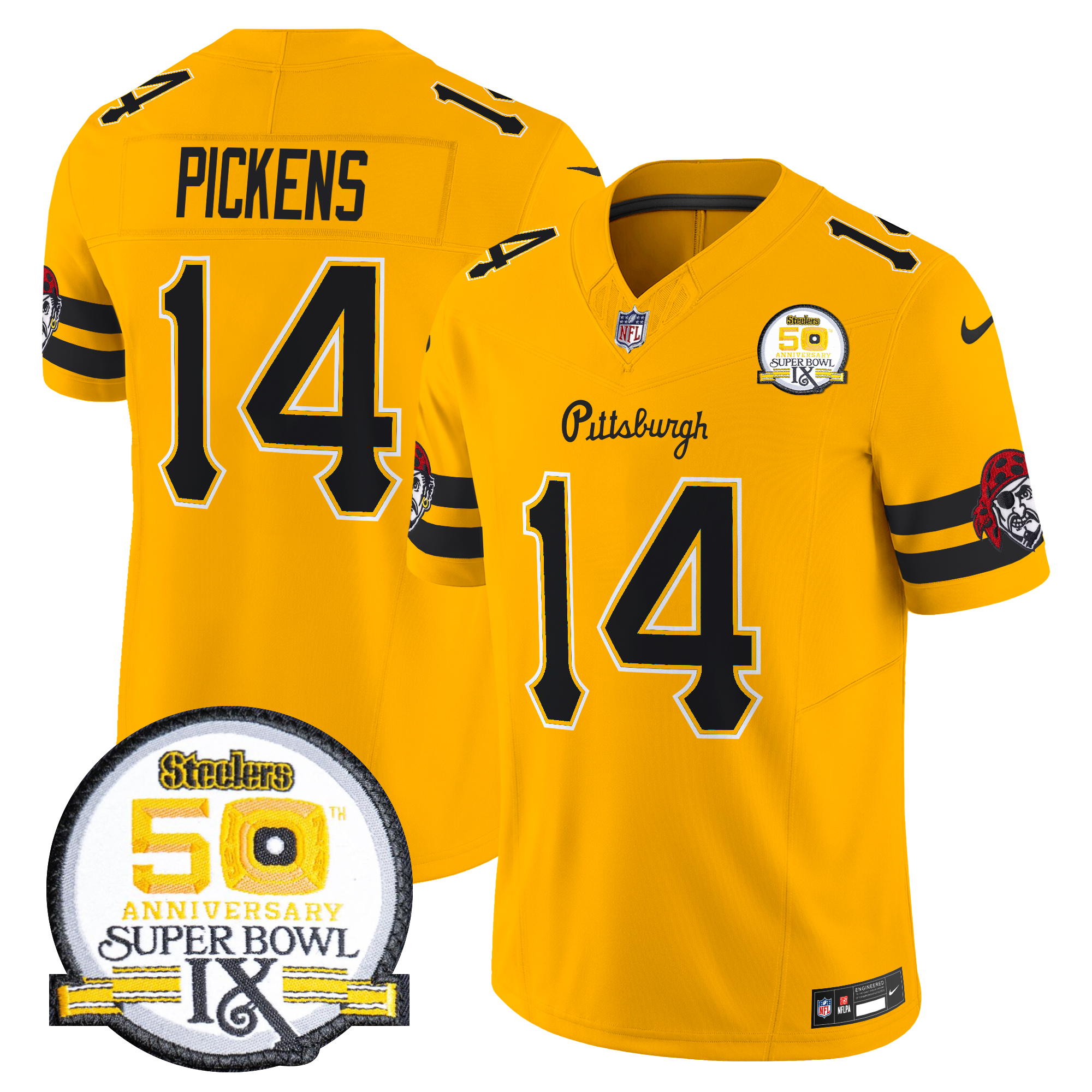 George Pickens Men's Pittsburgh Steelers 2024 Vapor Limited Gold Jersey - All Stitched