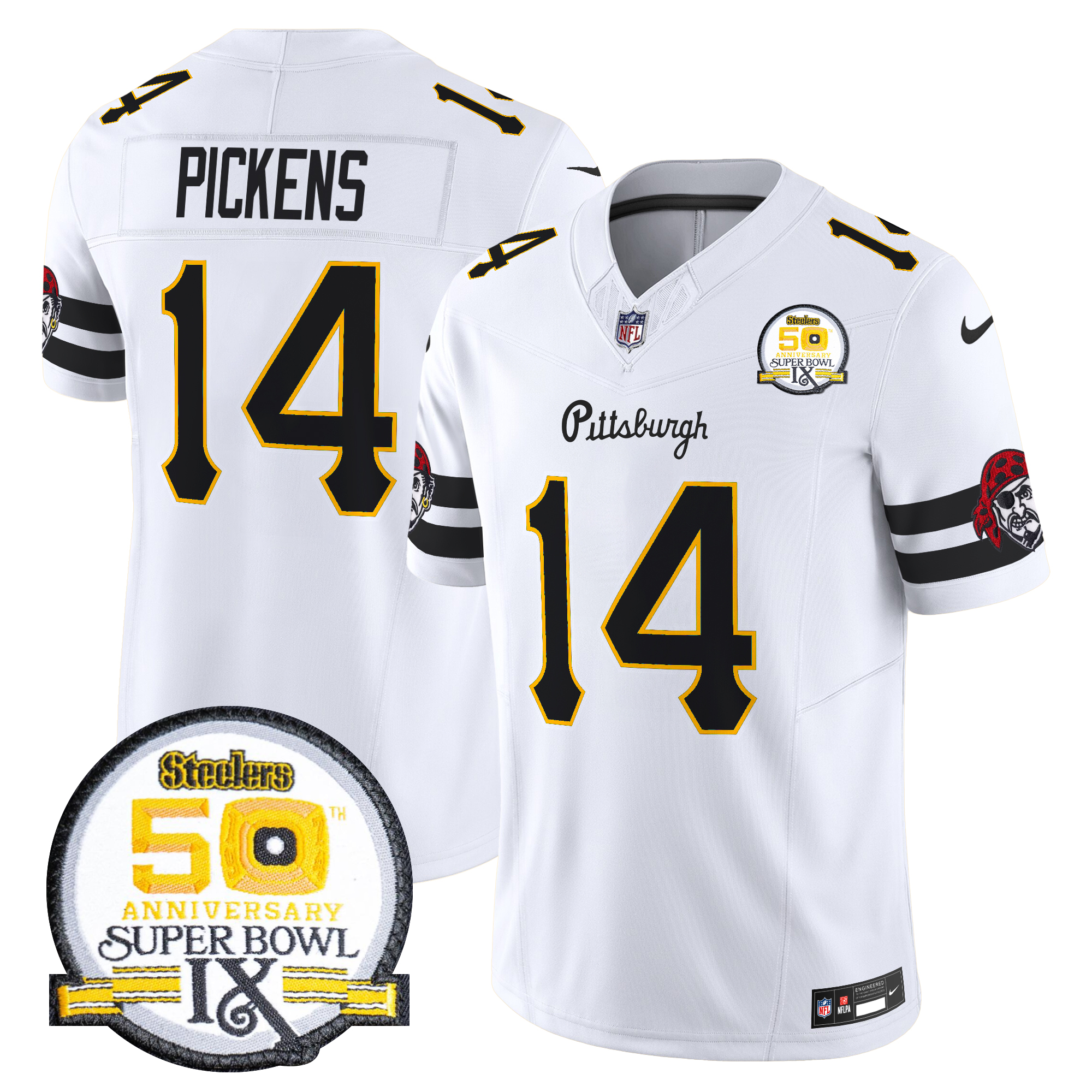 George Pickens Men's Pittsburgh Steelers 2024 Vapor Limited White Jersey - All Stitched