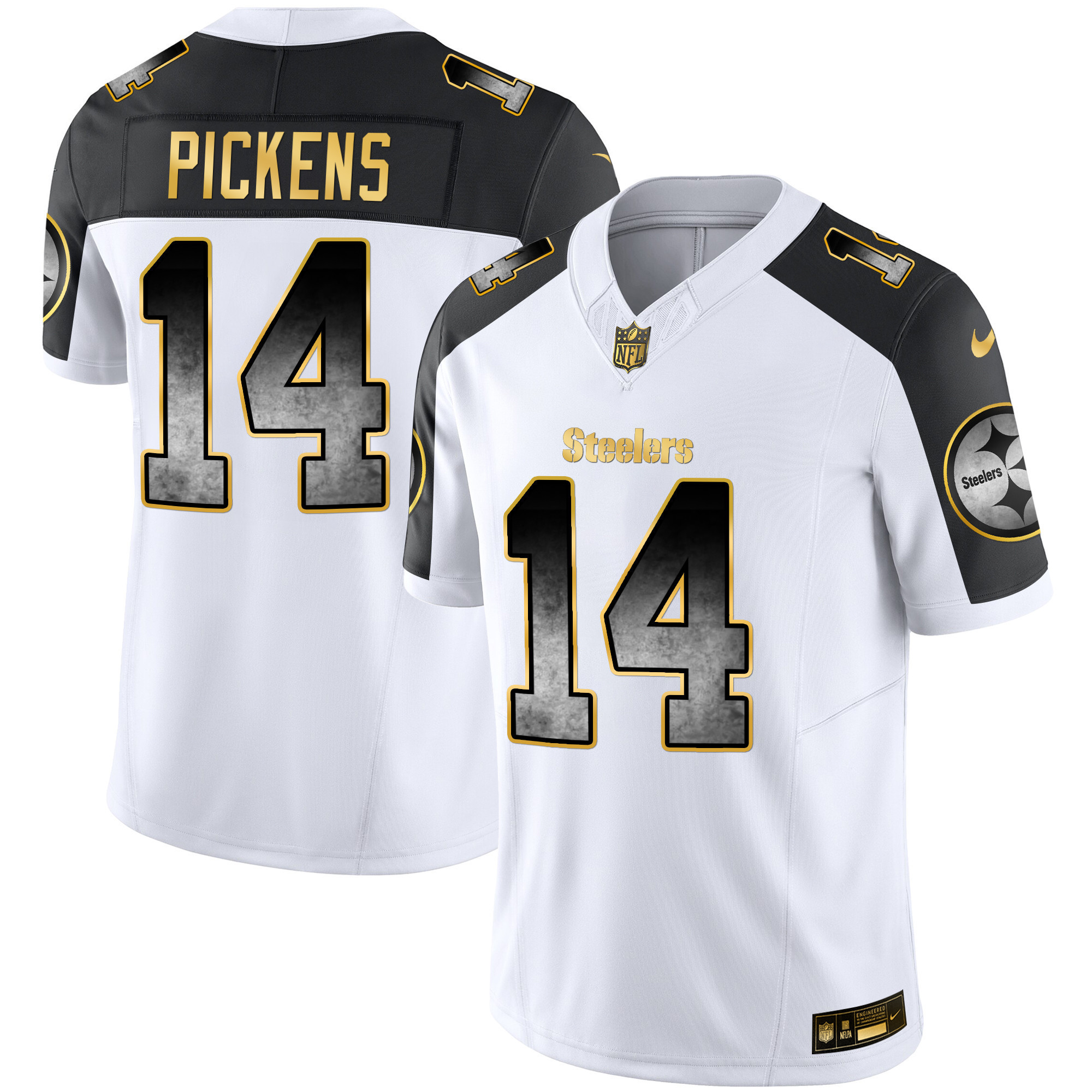 George Pickens Men's Pittsburgh Steelers Arch Smoke Vapor Inverted Jersey - All Stitched