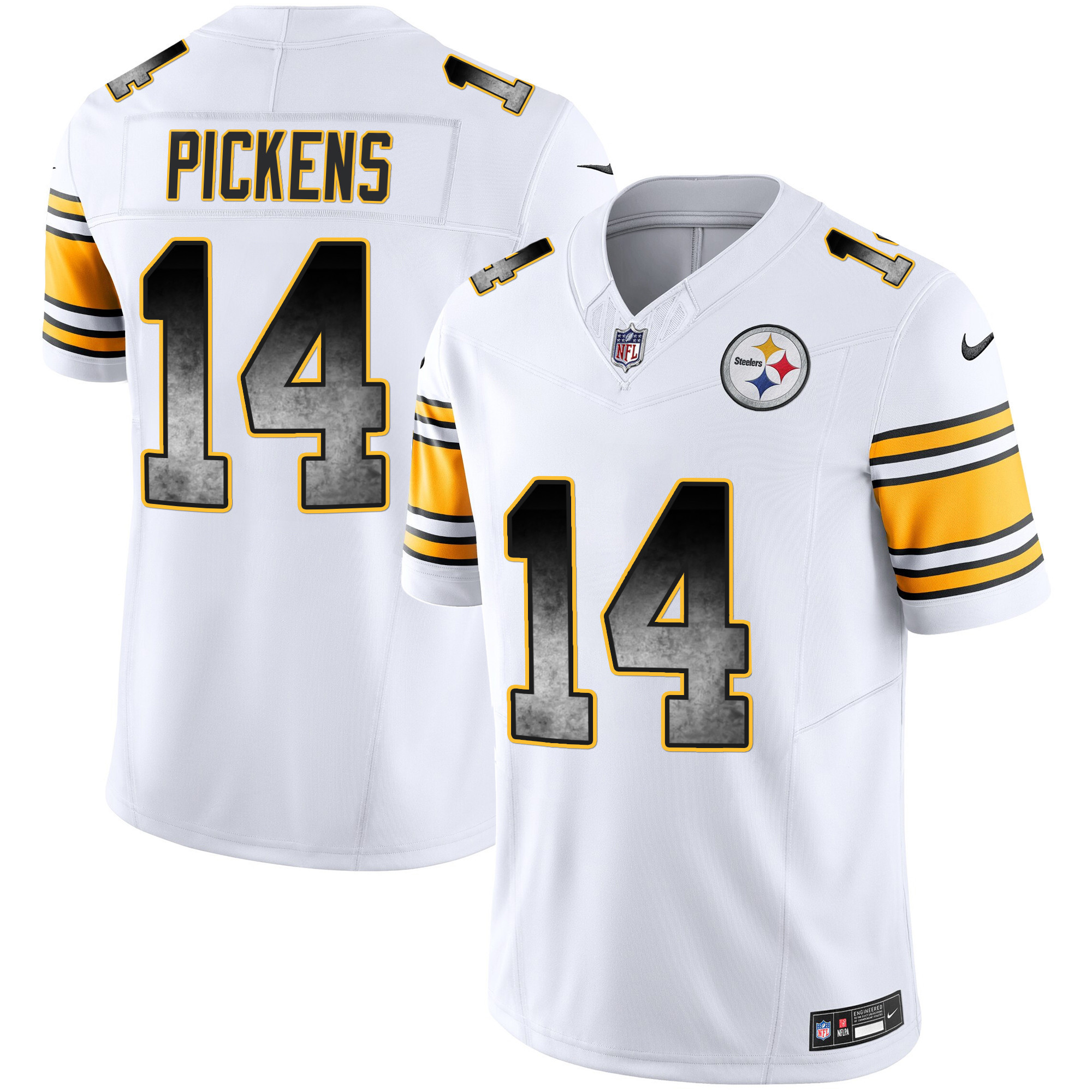 George Pickens Men's Pittsburgh Steelers Arch Smoke Vapor White Jersey - All Stitched