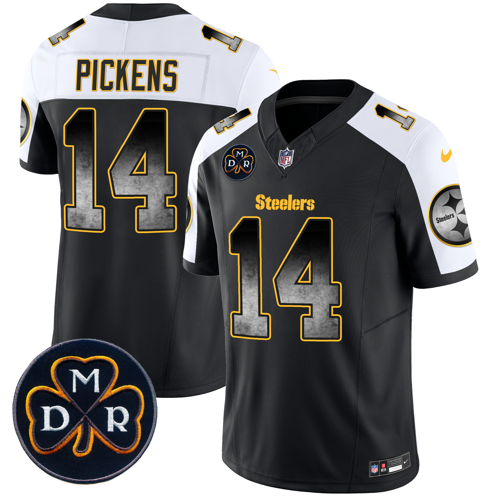 George Pickens Men's Pittsburgh Steelers DMR Patch Arch Smoke Vapor Limited Alternate Jersey - All Stitched
