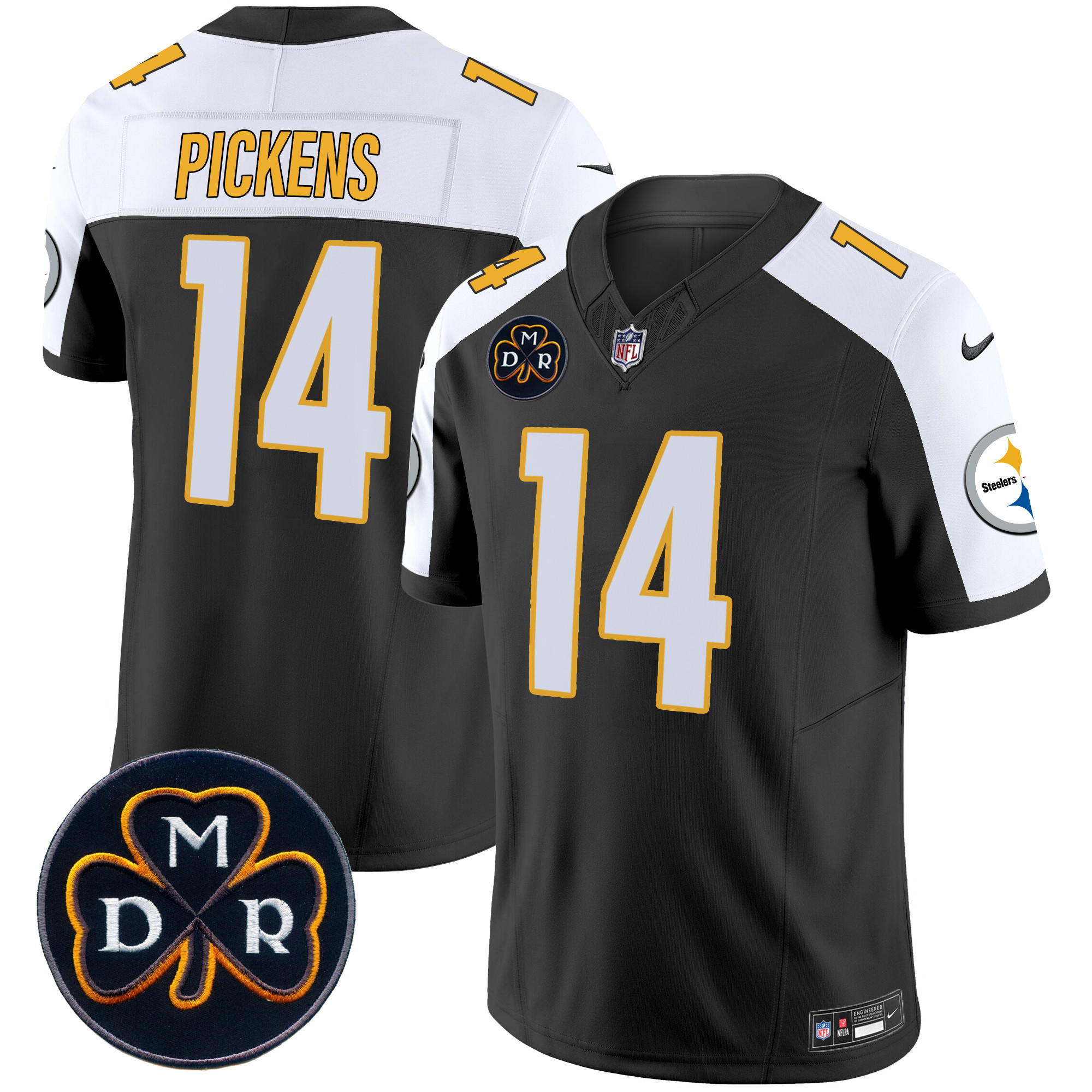 George Pickens Men's Pittsburgh Steelers DMR Patch Vapor Limited Black Alternate Jersey - All Stitched