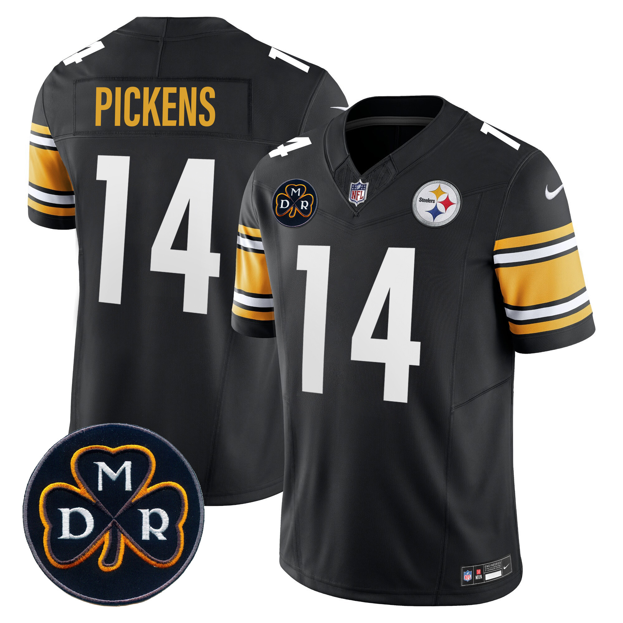 George Pickens Men's Pittsburgh Steelers DMR Patch Vapor Limited Black Jersey - All Stitched