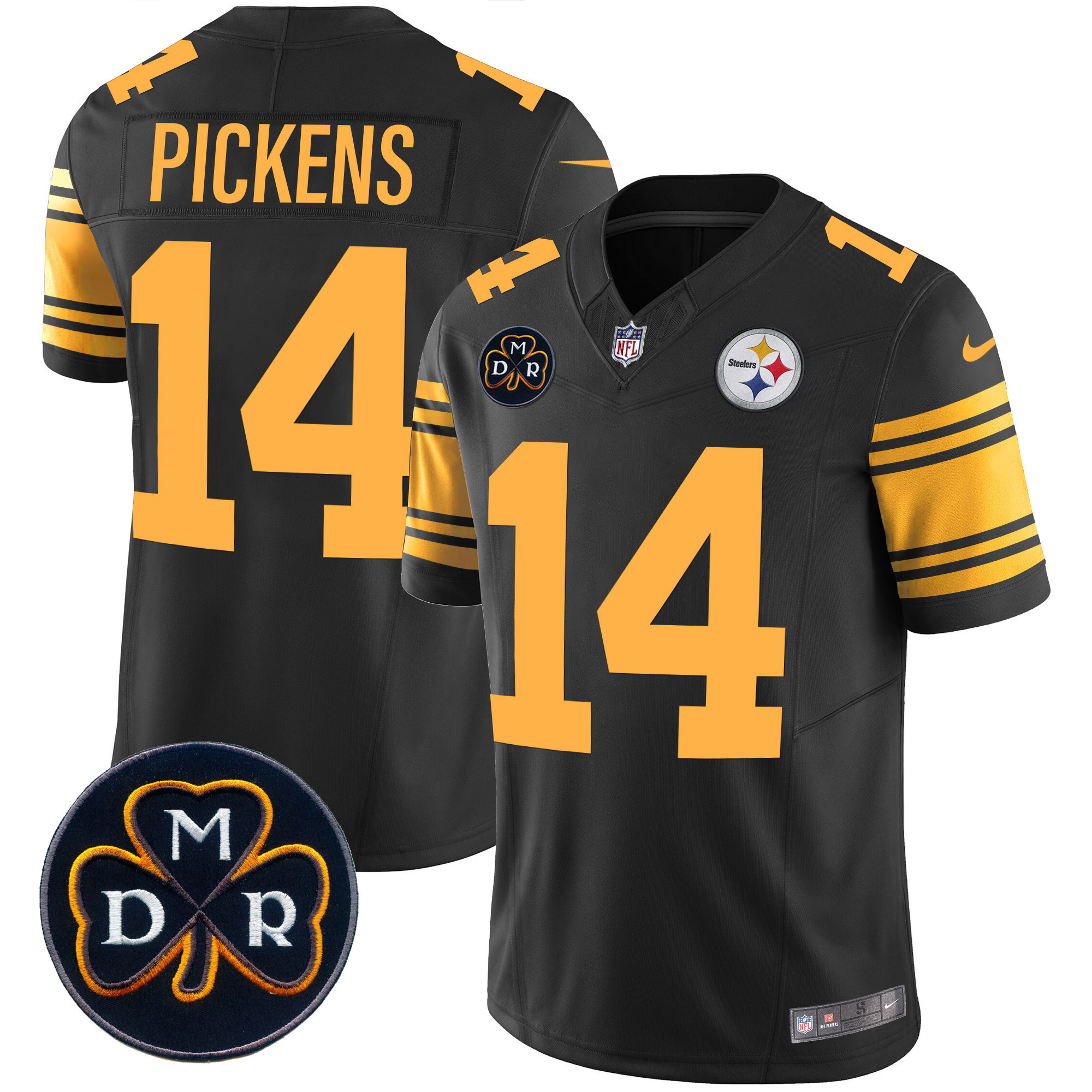 George Pickens Men's Pittsburgh Steelers DMR Patch Vapor Limited Color Rush Jersey - All Stitched