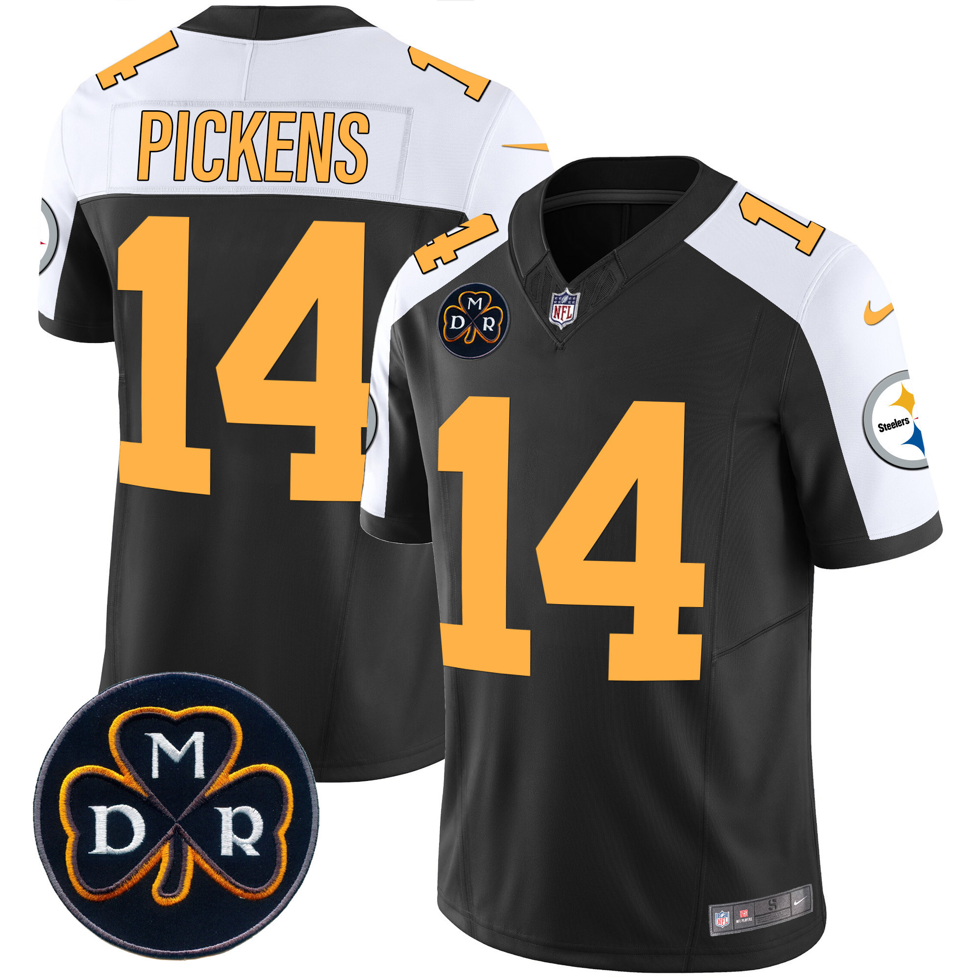 George Pickens Men's Pittsburgh Steelers DMR Patch Vapor Limited Rush Alternate Jersey - All Stitched