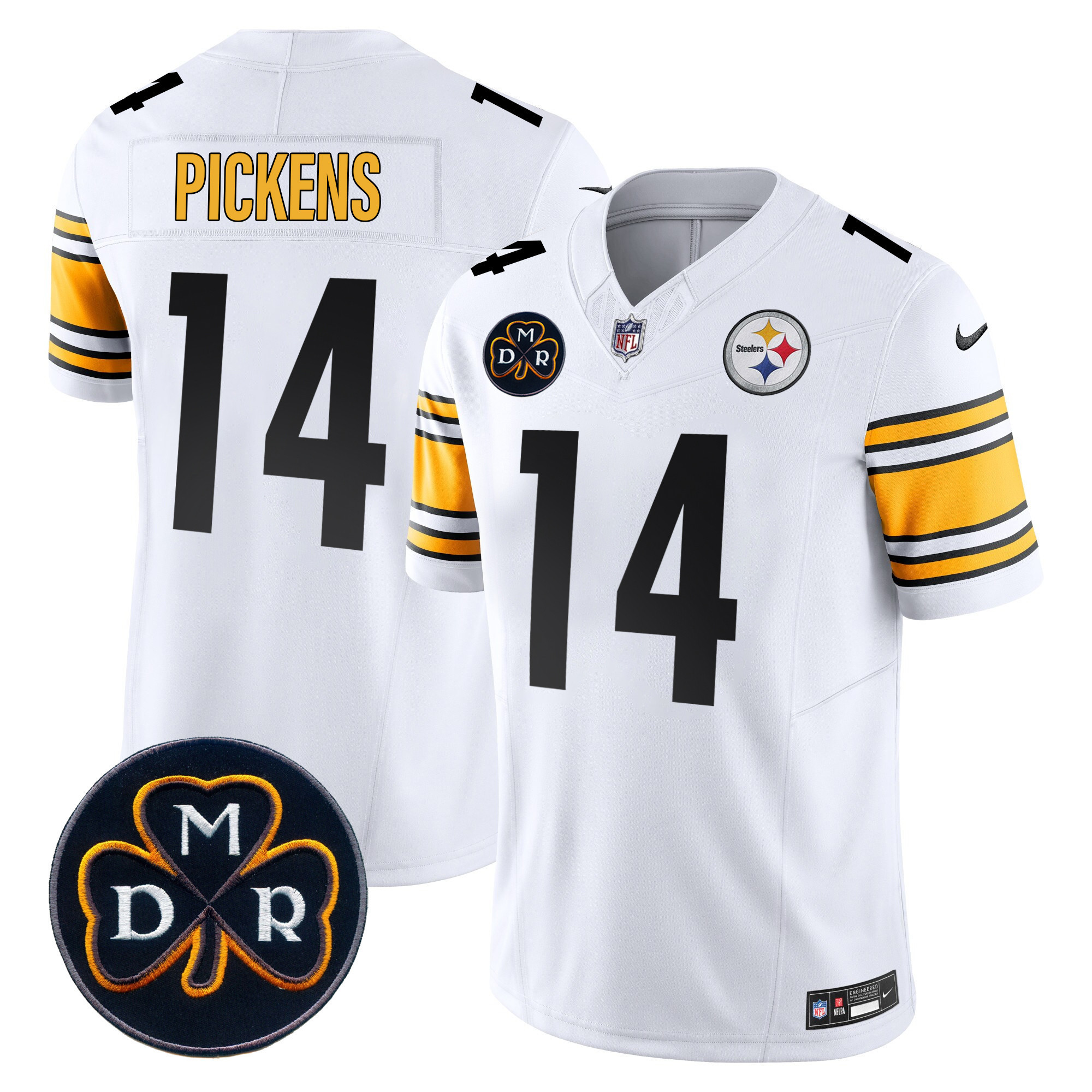 George Pickens Men's Pittsburgh Steelers DMR Patch Vapor Limited White Jersey - All Stitched