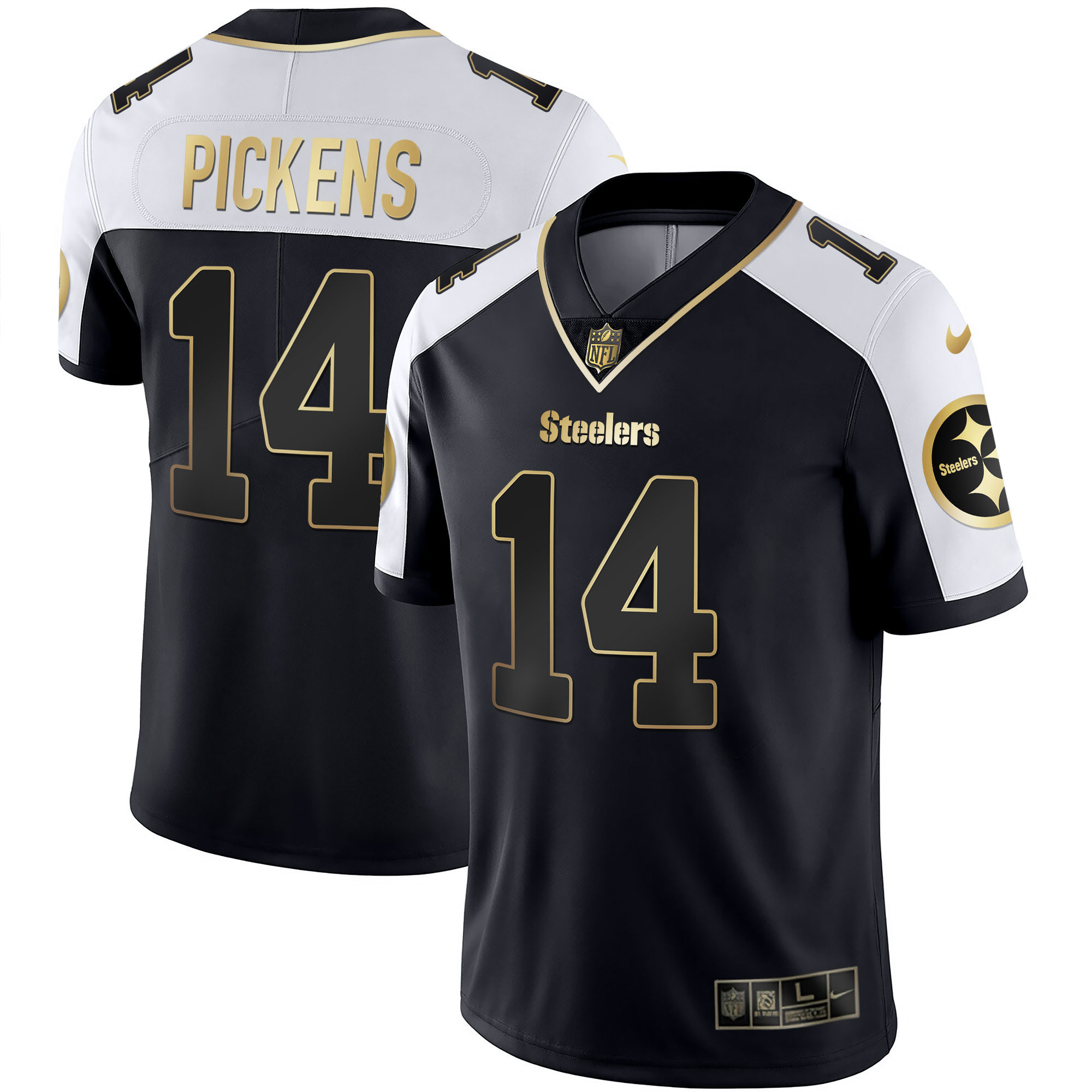 George Pickens Men's Pittsburgh Steelers Gold & Split - All Stitched Alternate Jersey - All Stitched