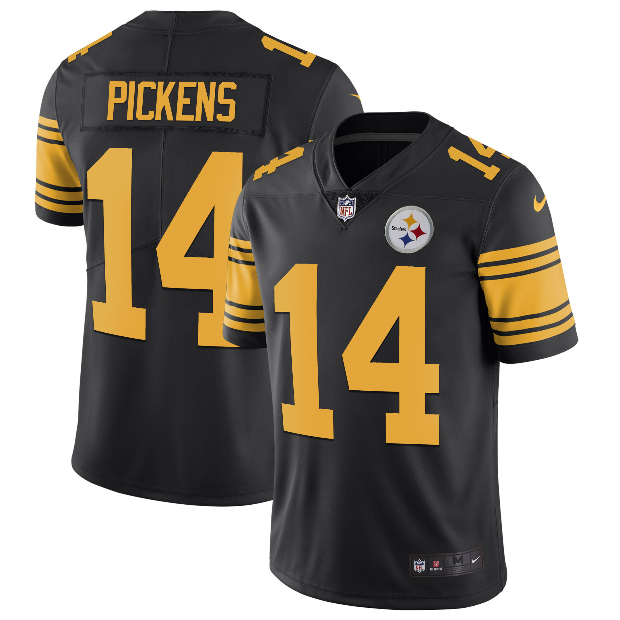 George Pickens Men's Pittsburgh Steelers Gold & Split - All Stitched Color Rush Jersey - All Stitched