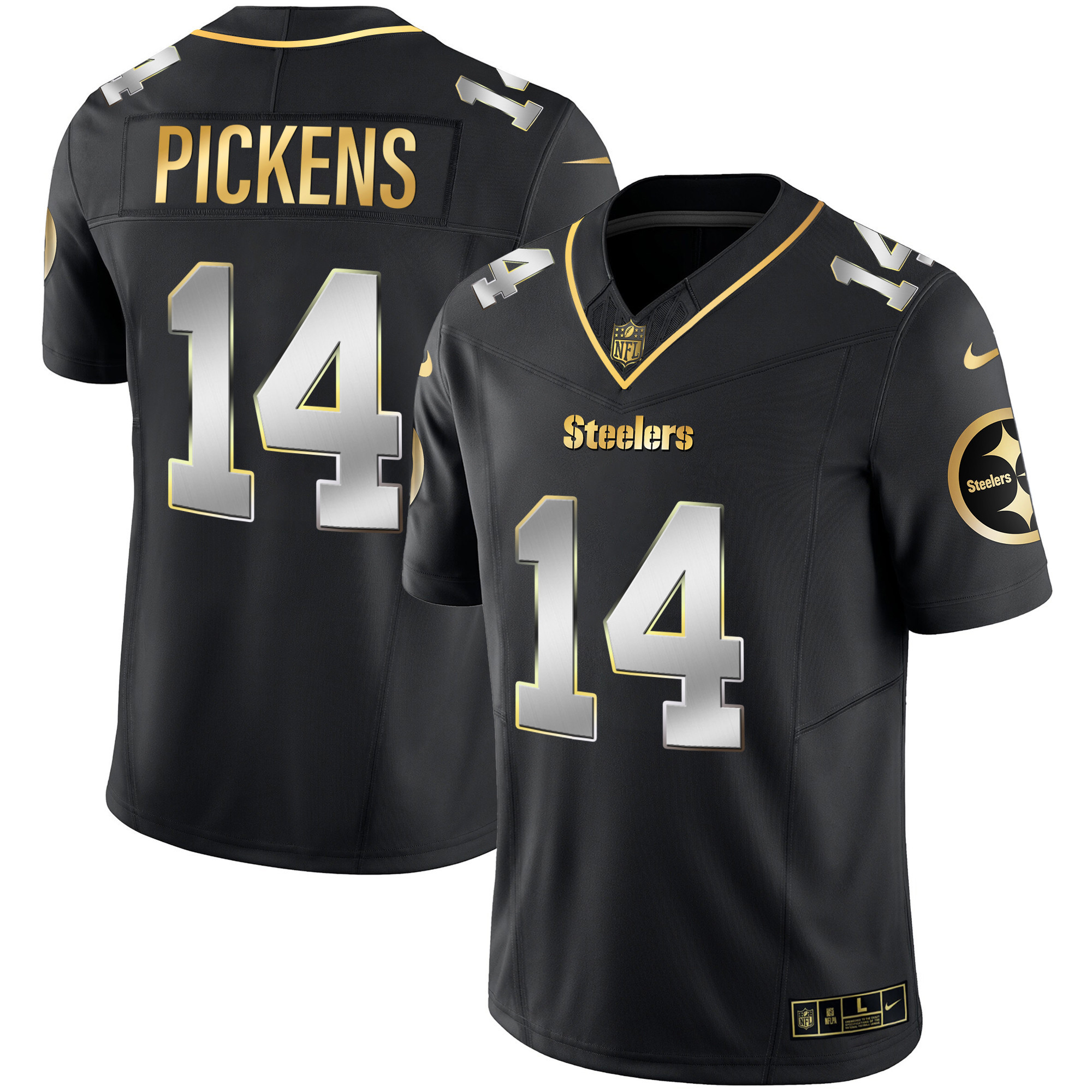 George Pickens Men's Pittsburgh Steelers Gold Vapor Black Limited Jersey - All Stitched