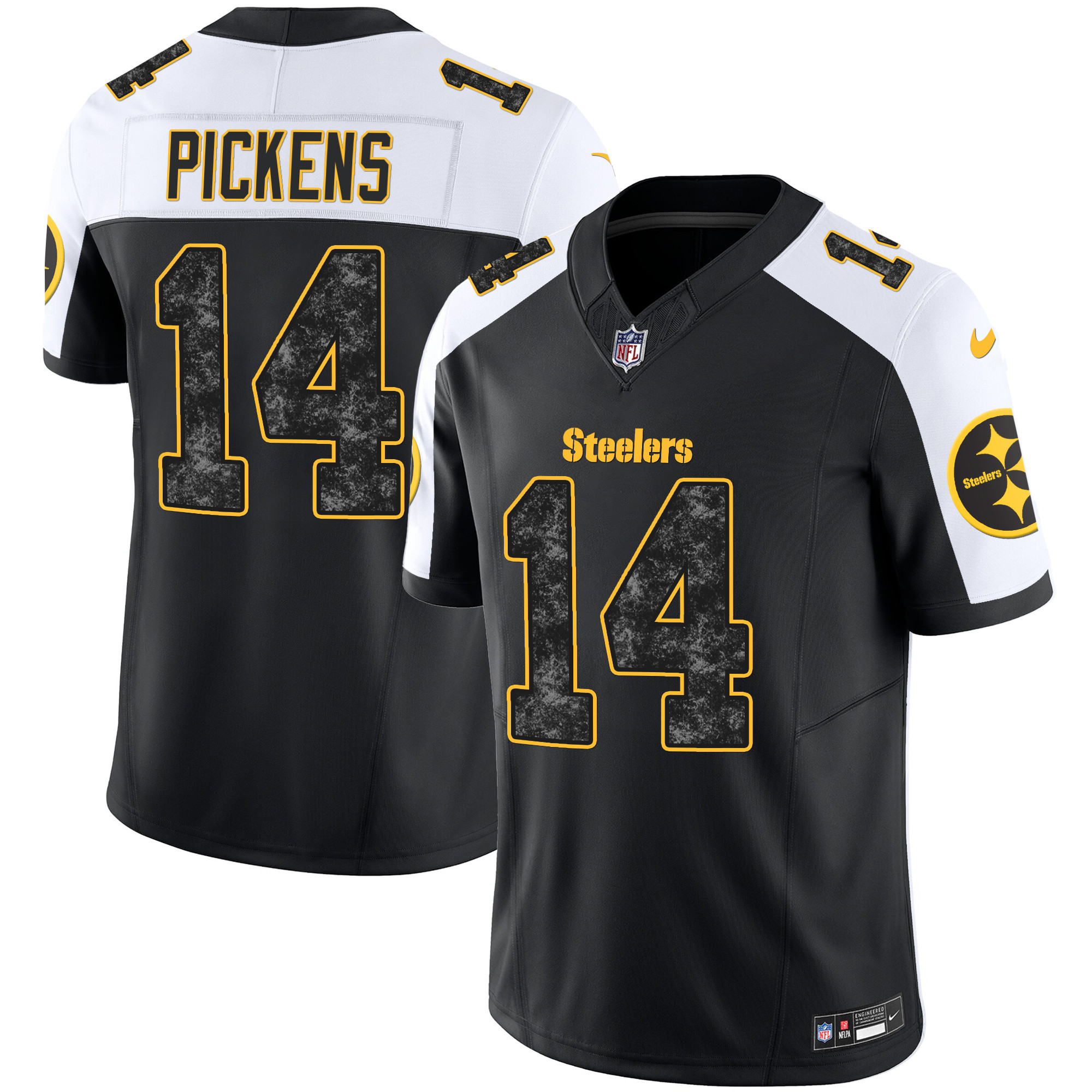 George Pickens Men's Pittsburgh Steelers Grunge Vapor Limited Alternate Jersey - All Stitched