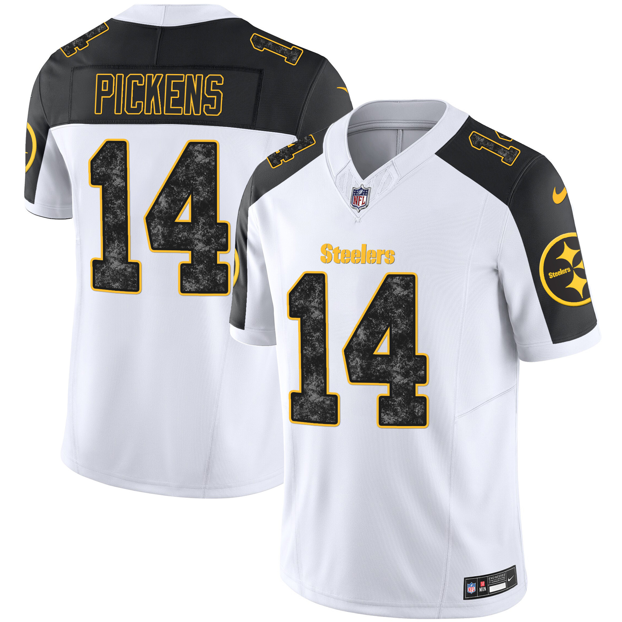 George Pickens Men's Pittsburgh Steelers Grunge Vapor Limited Inverted Jersey - All Stitched