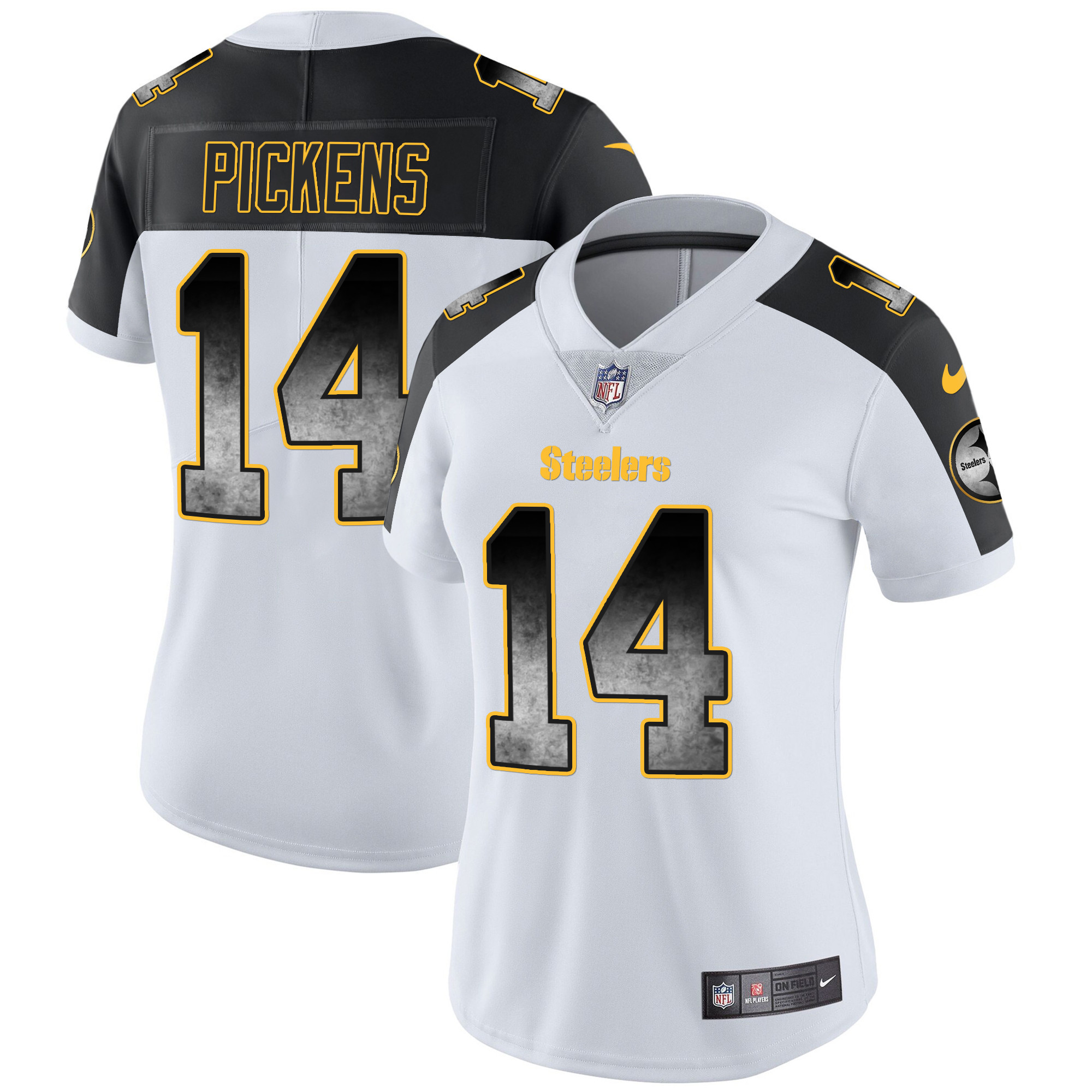 George Pickens Women's Pittsburgh Steelers Arch Smoke Vapor Inverted Jersey - All Stitched