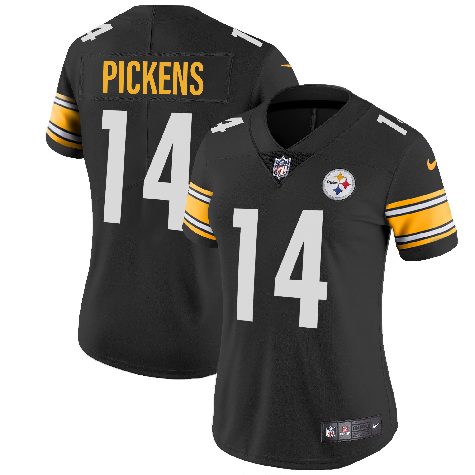 George Pickens Women's Pittsburgh Steelers Vapor Limited Black Jersey - All Stitched