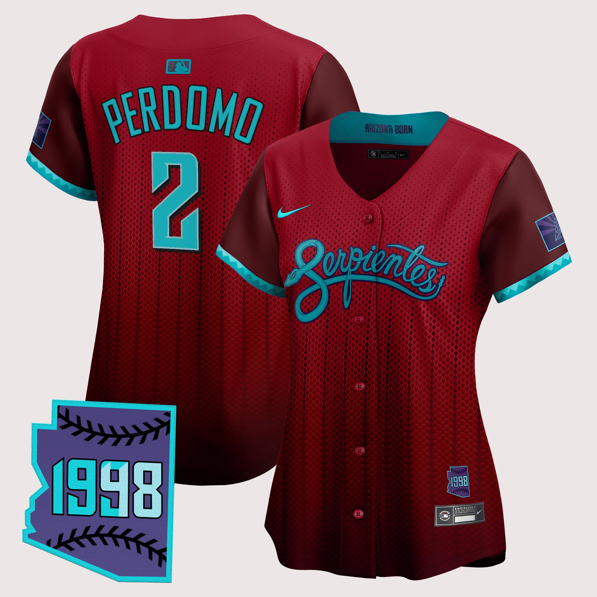Geraldo Perdomo Women's Arizona Diamondbacks 2025 City Connect Vapor Premier Limited Red Jersey V2 - Stitched
