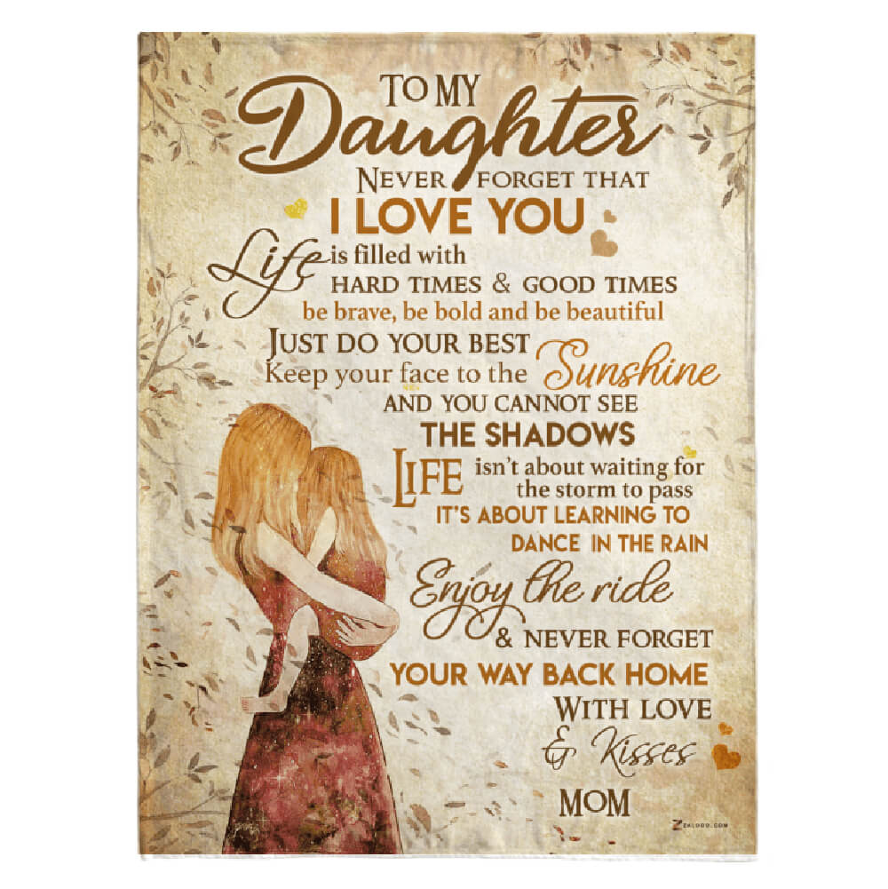 Gift For Daughter Never Forget That I Love You Fleece Quilt Blanket - TopBestClothing