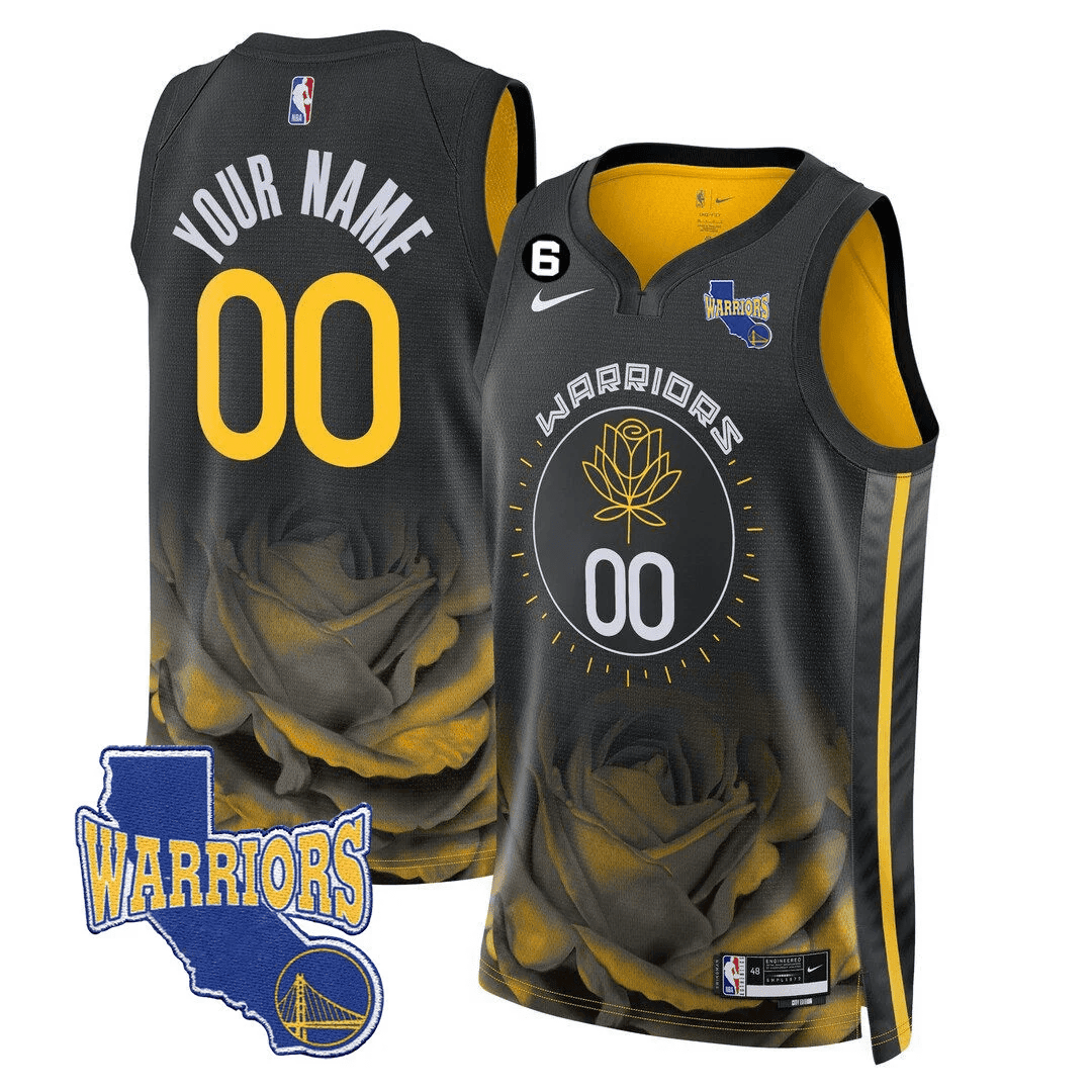 Golden State Warriors 2023-24 California State Patch Custom Jersey - All Stitched - Image 4
