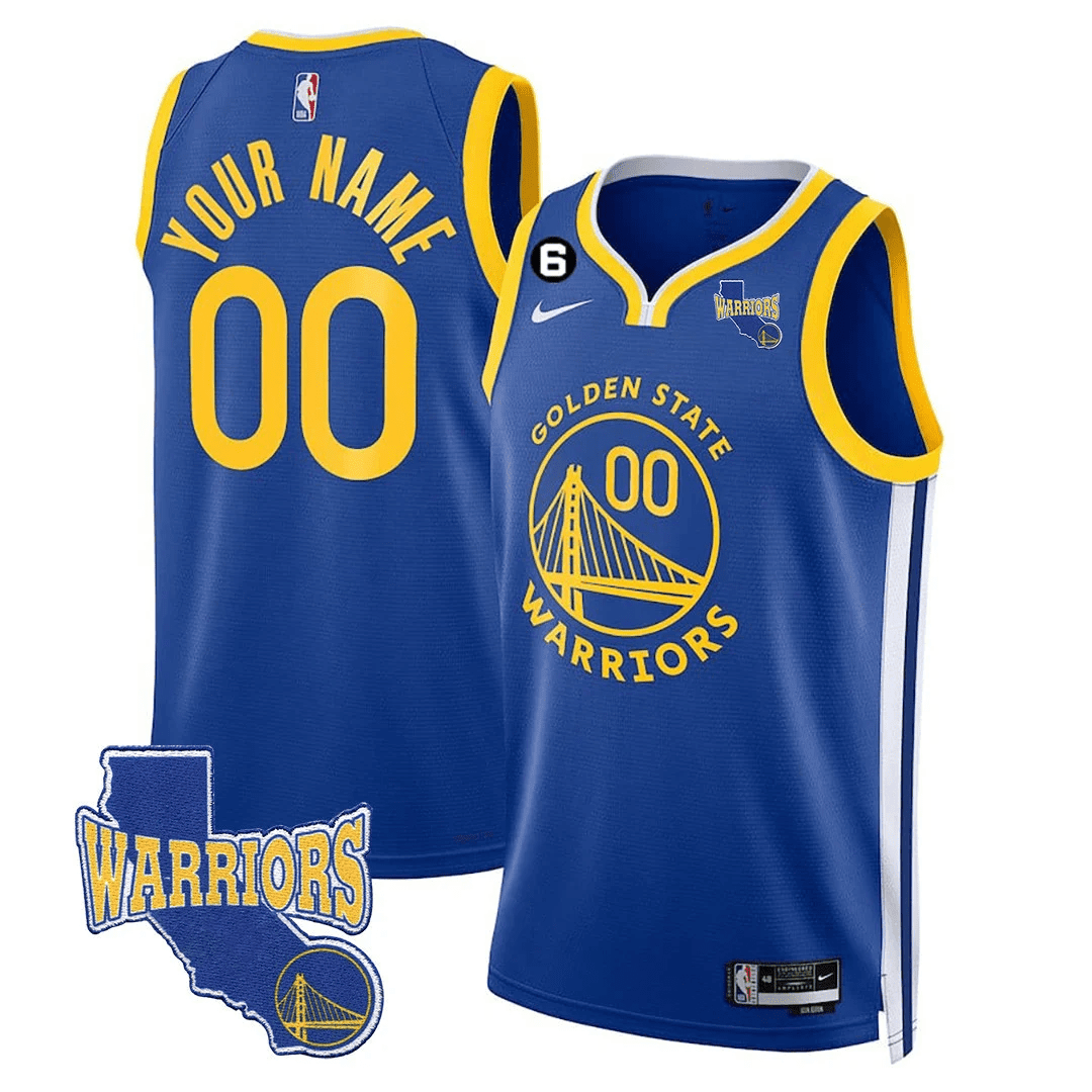 Golden State Warriors 2023-24 California State Patch Custom Jersey - All Stitched - Image 3