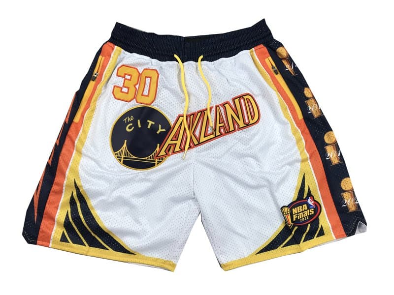 Golden State Warriors 30 Curry White Final Shorts - Basketball Shorts Store
